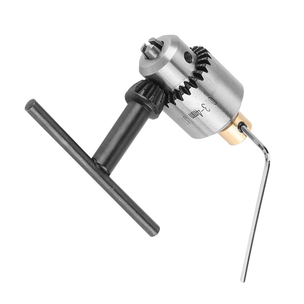 High Precision Mini Taper Drill Chuck 0.3-4mm with Key for Lathe, Electric Drill & Drill Press - Perfect for Metalworking, Woodworking & DIY Projects