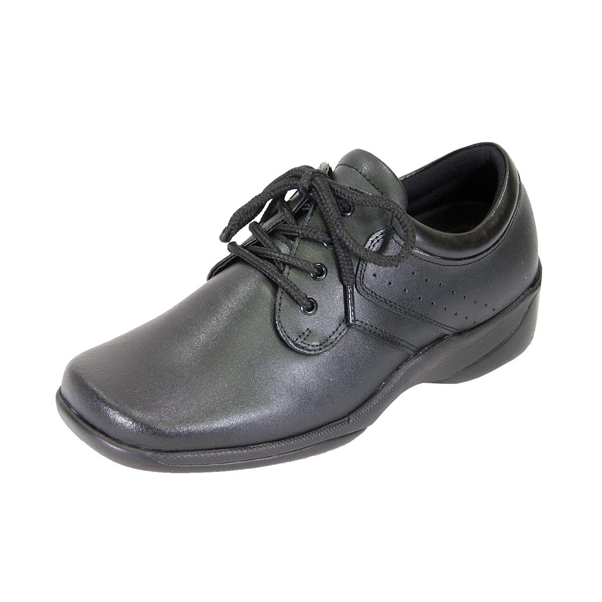 24 Hour Comfort Meg Women's Wide Width Lace-Up Leather Comfort Shoes - Supportive & Breathable Walking Shoes for Work, Travel & Everyday Wear
