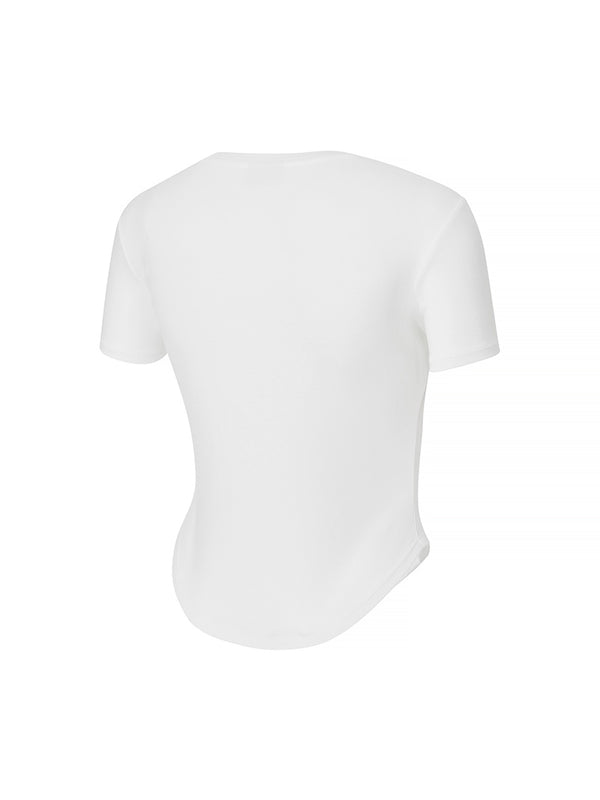 Soft Tension Round Crop Top for Women - Stretchy Comfort Fit Summer Fashion T-Shirt | Perfect for Yoga, Beach & Casual Outfits