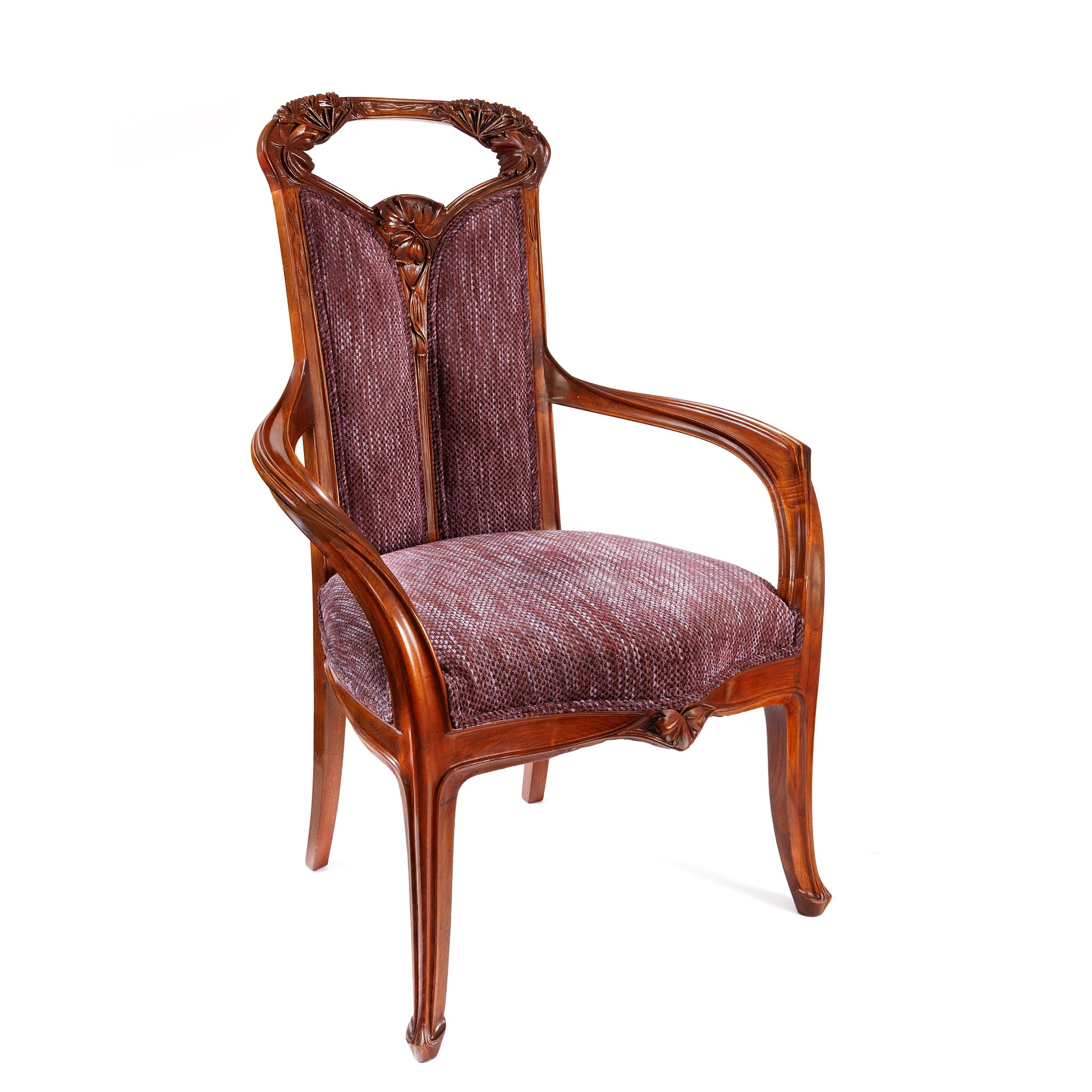 Louis Majorelle Ombellifères Settee and Side Chairs - Art Nouveau Living Room Furniture Set for Elegant Home Decor