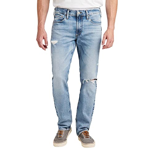 Silver Jeans Co. Men's Allan Classic Fit Straight Leg Jeans - Comfortable Denim Pants for Casual Wear & Everyday Use | Perfect for Work, Outings & Relaxing