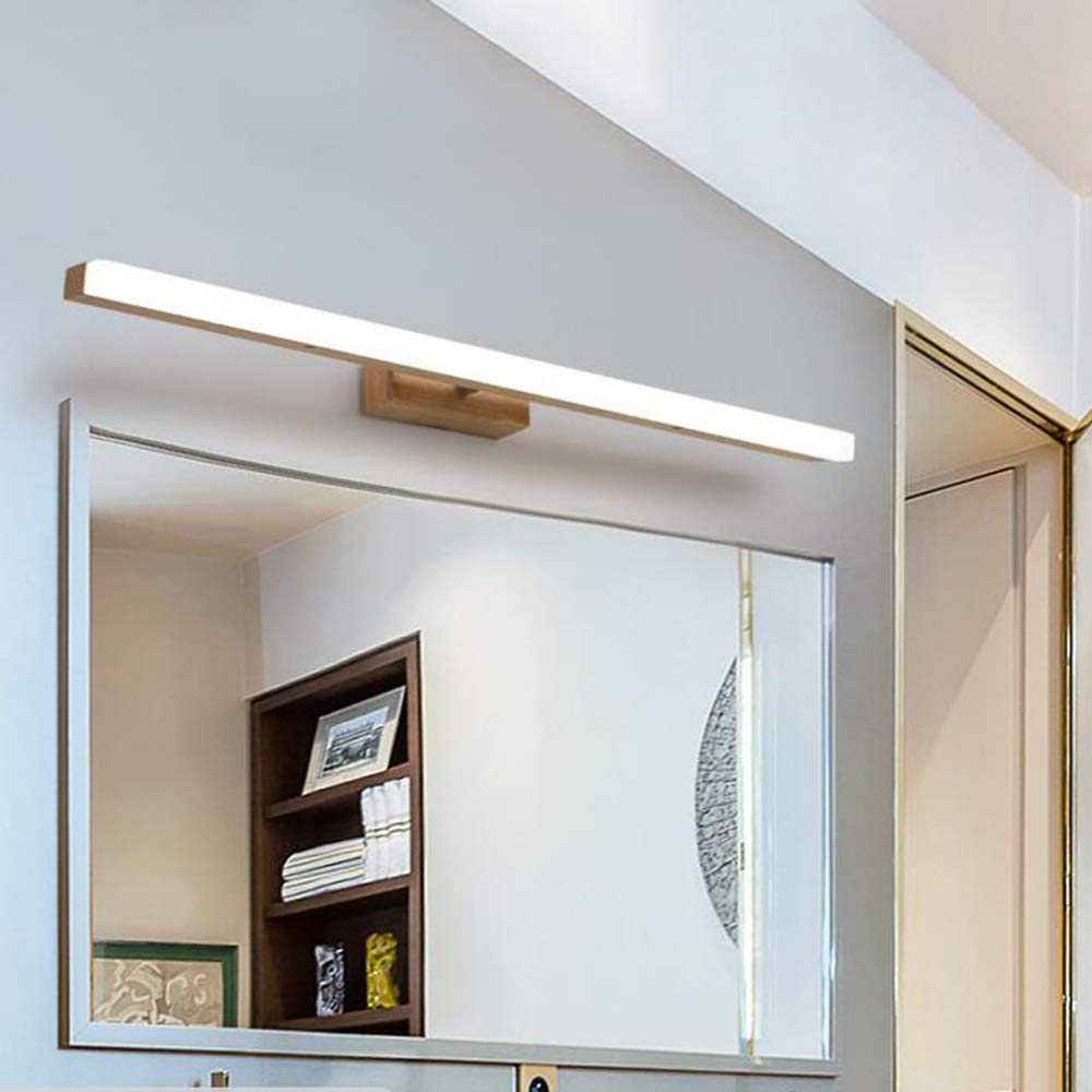 LED Vanity Light - Wood Mirror Lamp for Bathroom, Living Room & Makeup Area - Wall Mount Cabinet Lighting in 3 Sizes - Perfect for Dressing Table, Spa Decor & Home Vanity Setup