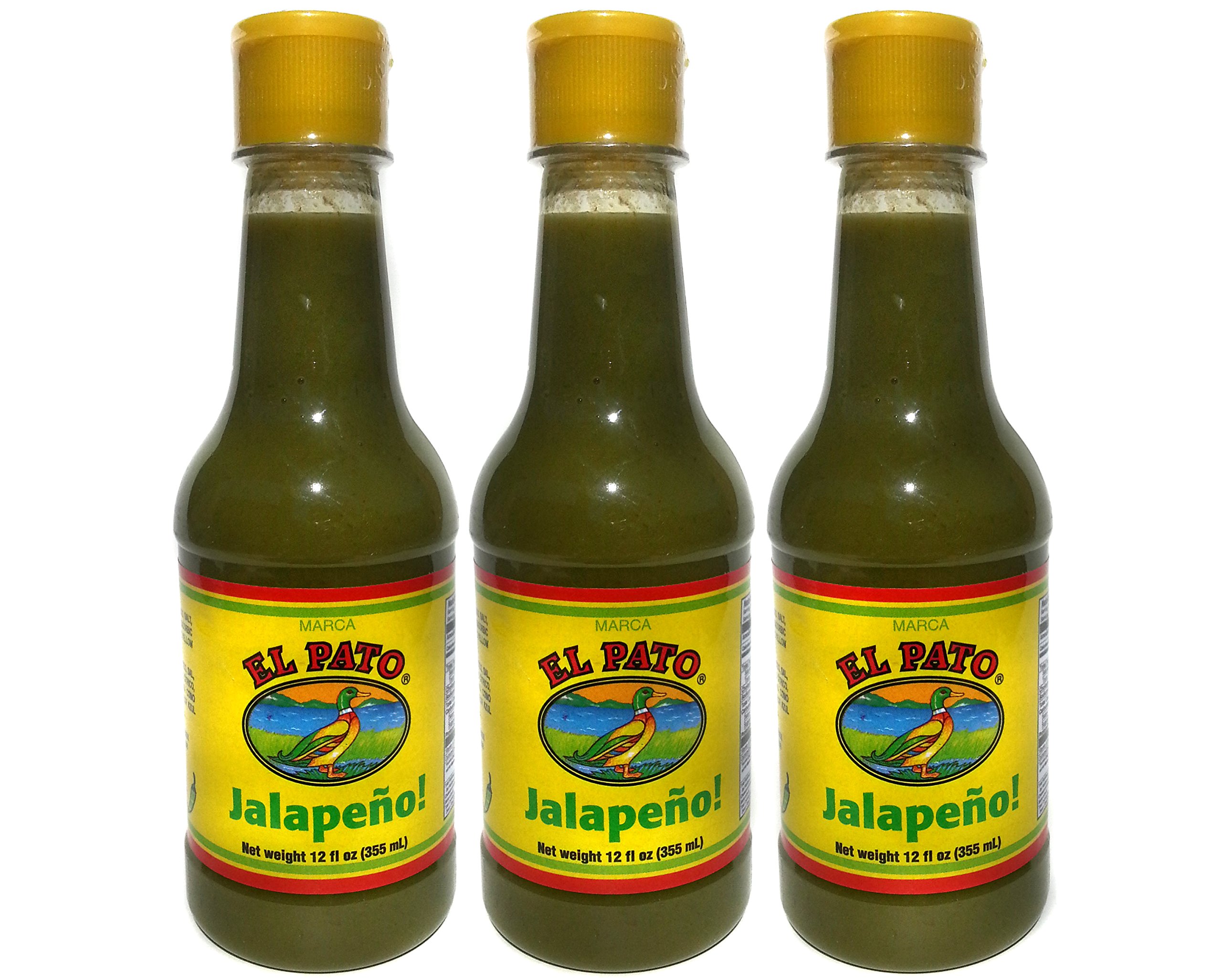 El Pato Green Jalapeño Hot Sauce - Medium Heat, 12 fl oz (Pack of 3) - Perfect for Tacos, Nachos & Mexican Cuisine