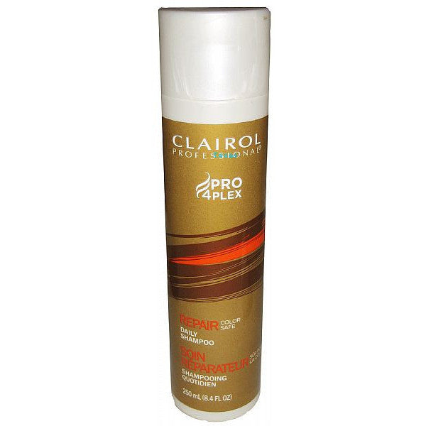 Clairol Pro 4Plex Repair Daily Shampoo 8.4 oz - Damaged Hair Treatment for Dry, Brittle Hair - Salon Quality Sulfate Free Shampoo for Daily Use at Home or Travel
