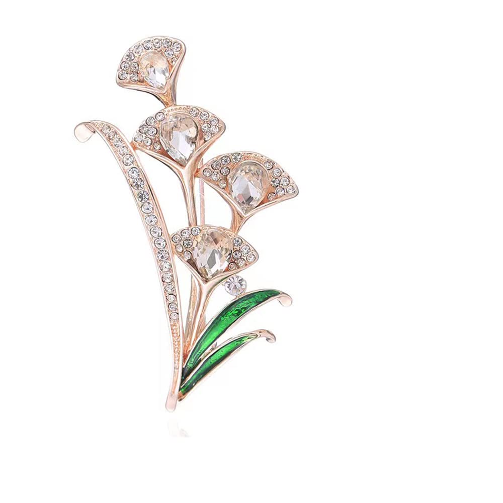Elegant Floral Crystal Rhinestone Brooch for Women - Wedding Bouquet Pin, Corsage, Prom & Party Accessories - YEFUNLIY Fashion Jewelry for Special Occasions