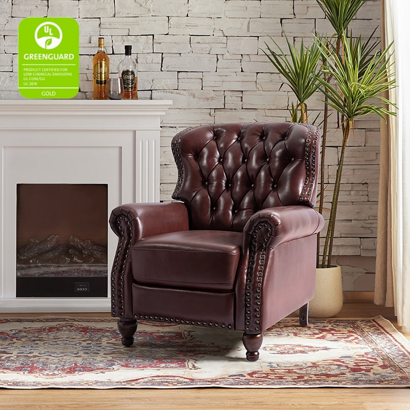 Premium Genuine Leather Oversized Recliner Chair for Living Room - Comfortable Lounge Chair for Home Theater, Reading Nook & Relaxation