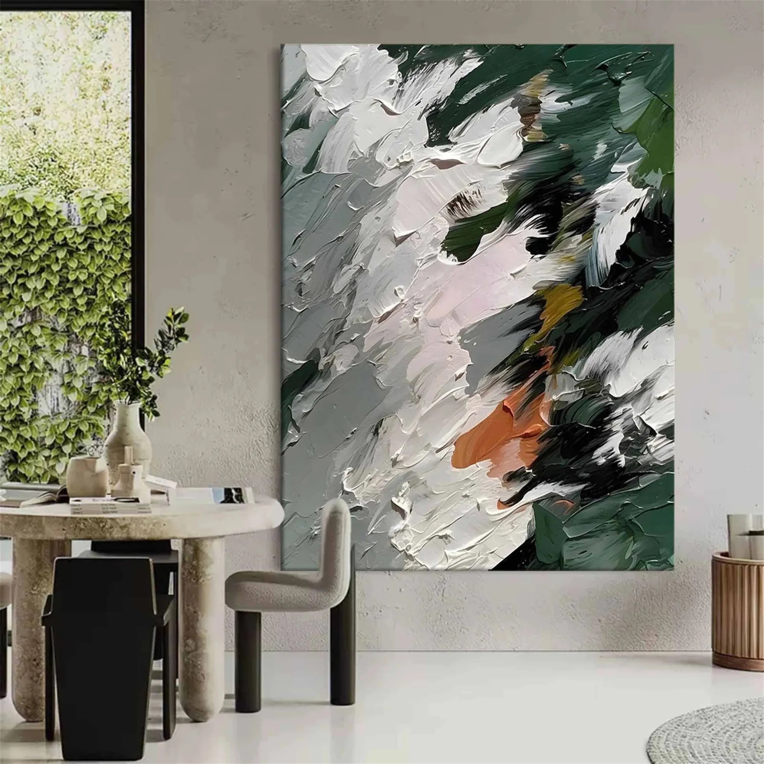 Blue & Green Abstract Wall Art Canvas Print #BG065 - Modern Home Decor for Living Room, Bedroom & Office
