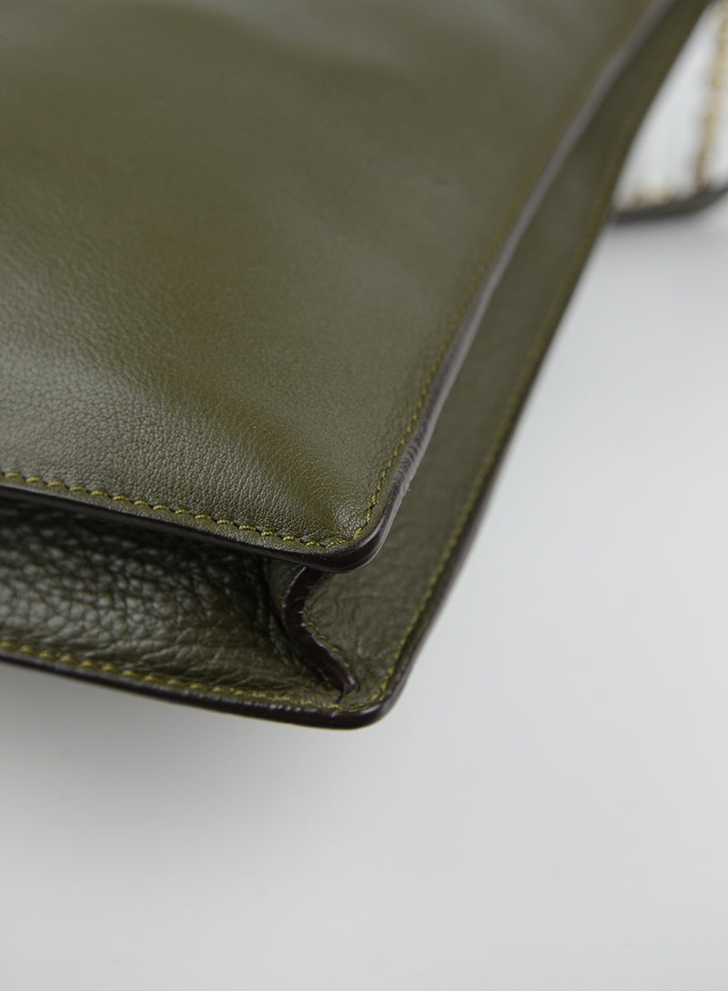 Celine Green Leather Shoulder Bag for Women - Elegant Crossbody Purse for Work, Travel & Everyday Use