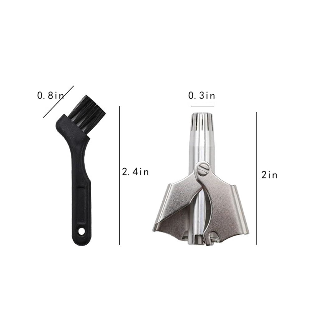 Stainless Steel Waterproof Nose Hair Trimmer for Men & Women - Ear, Mustache & Whiskers Grooming Tool with Cleaning Brush | Portable Nasal Clipper for Travel, Gym & Daily Personal Care (Silver)