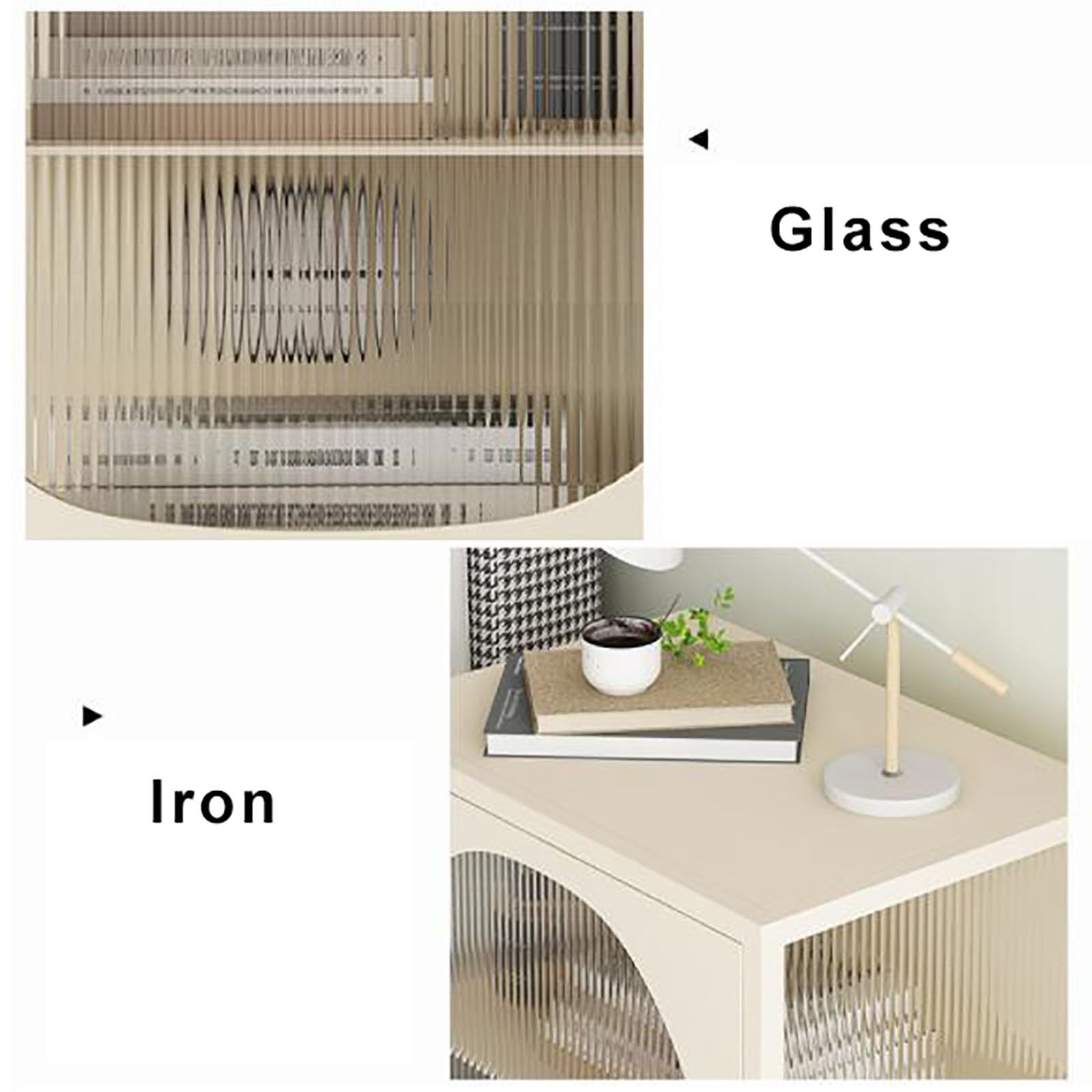Modern Nightstand with 2-Tier Storage - Sturdy Iron Frame & Tempered Glass Top - White Right-Side Bedside Table for Bedroom or Living Room - Perfect for Holding Lamps, Books & Bedroom Essentials