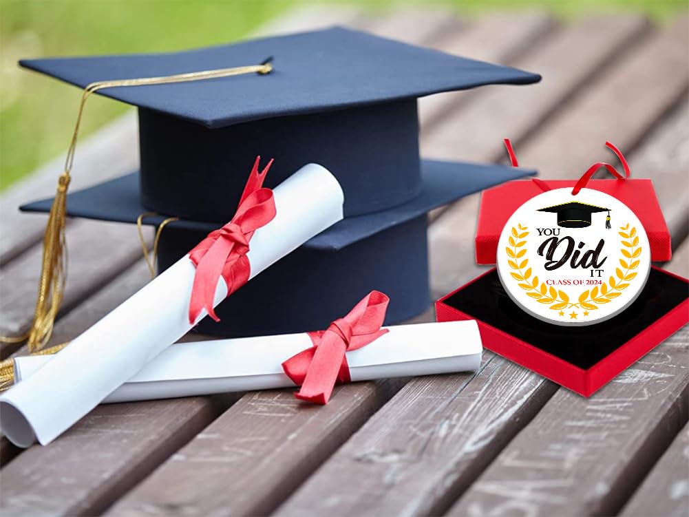 PETCEE 2024 Graduation Ornaments - 'You Did It' Keepsake for High School & College Graduates - Perfect Christmas Tree Decor & Gift for Him, Her, Daughter or Son - Celebrate Achievements & Special Moments
