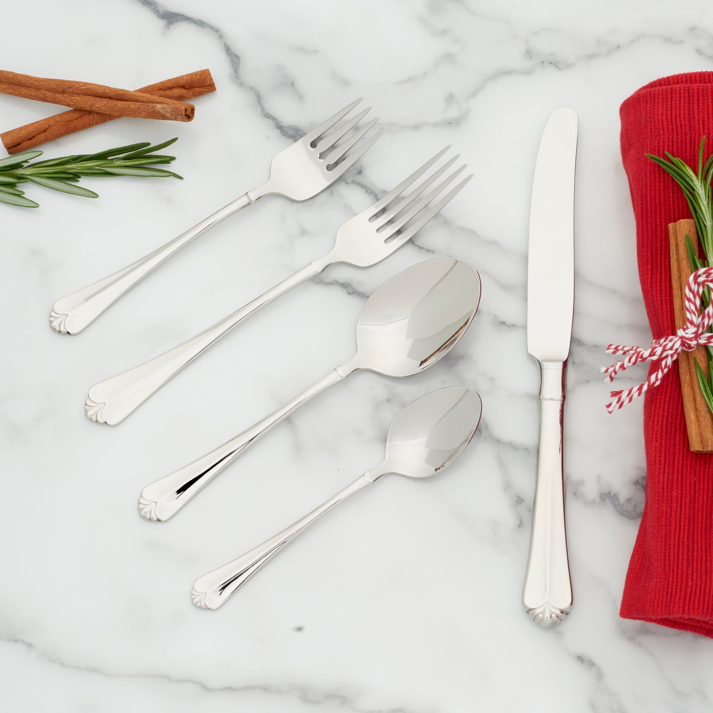 Juilliard 53-Piece Stainless Steel Flatware Set - Elegant Silverware for 12 Place Settings - Perfect for Dinner Parties, Weddings & Everyday Dining
