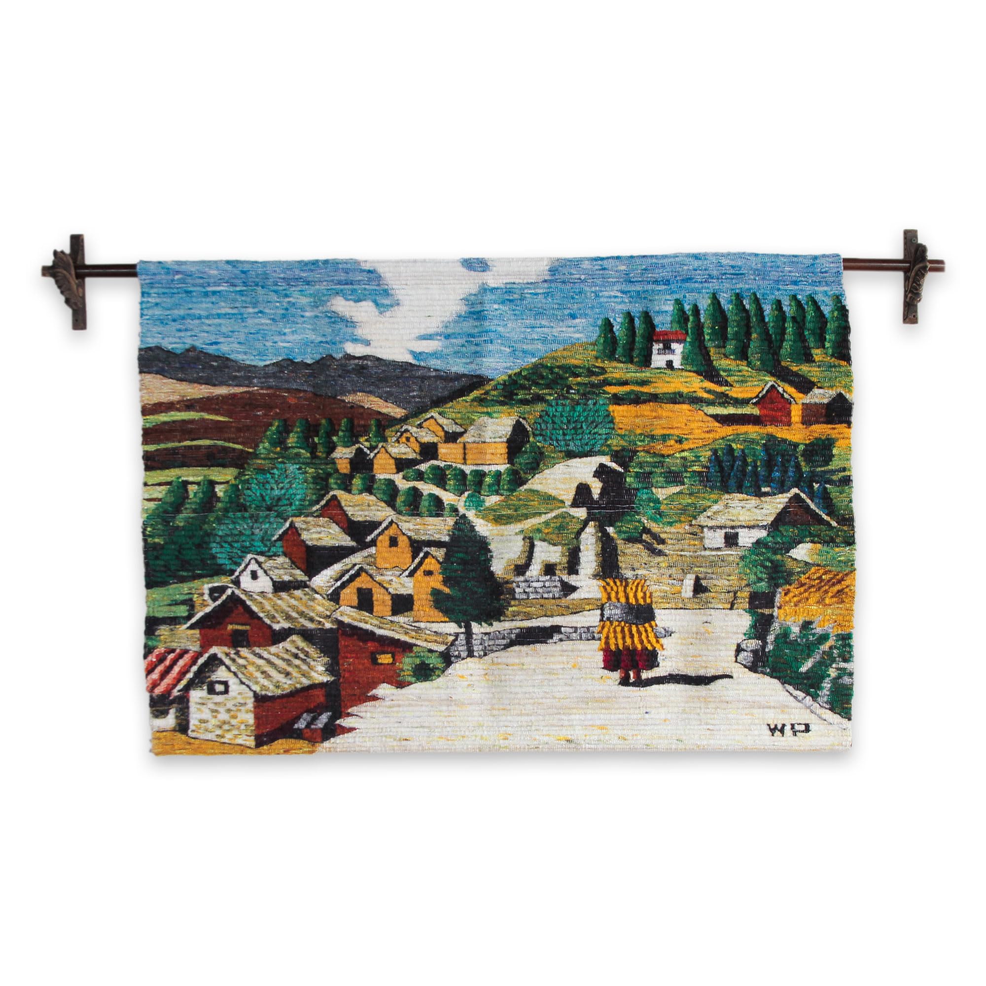 NOVICA Handwoven Wool Decorative Tapestry Wall Hanging - 'Trail Toward Pisac' Multicolor Peruvian Art for Home & Office Decor | Perfect for Living Room, Bedroom, or Gift