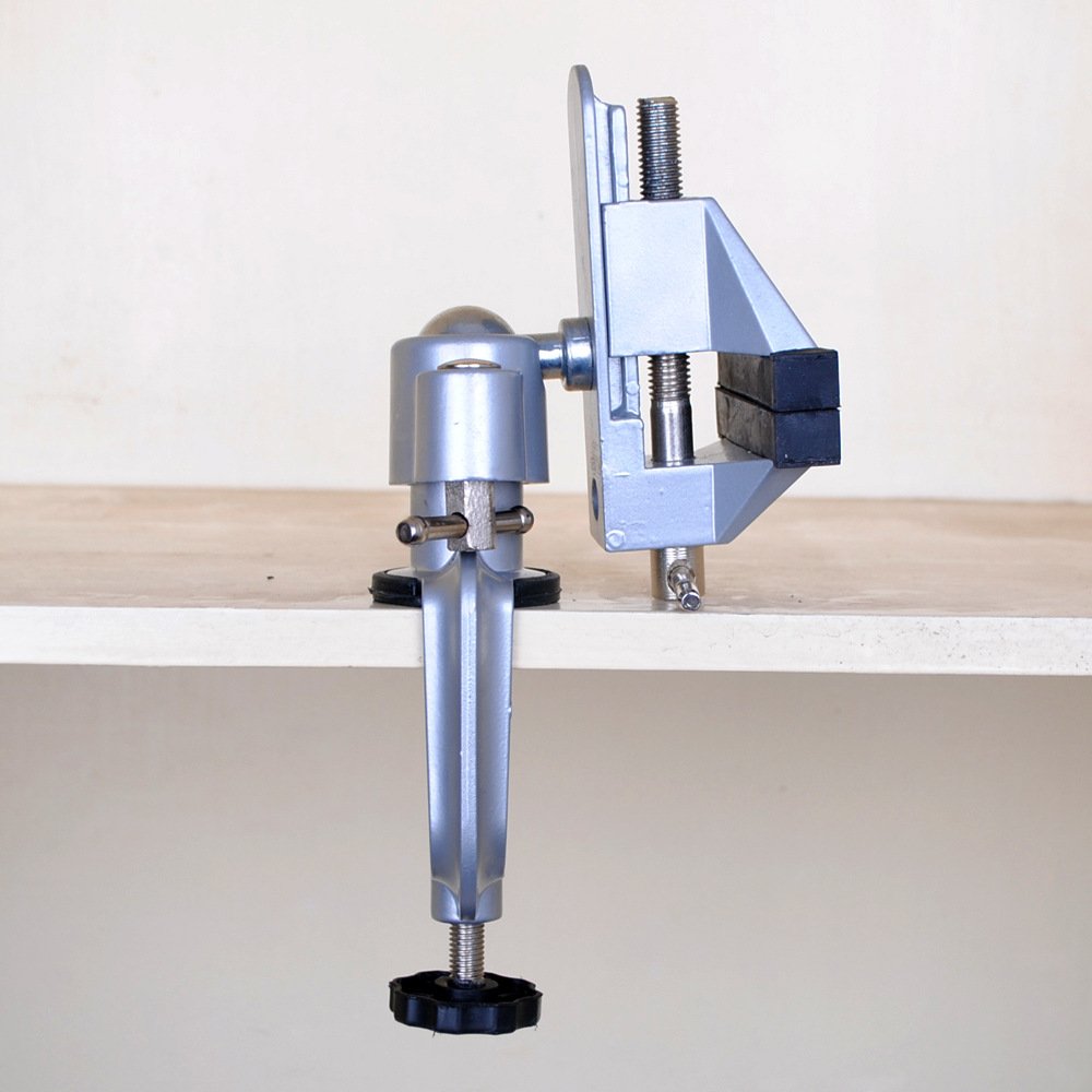 360° Rotating Aluminum Alloy Table Vise - Heavy Duty Bench Clamp Tool for Woodworking, Metalworking & DIY Projects | Universal Swivel Vice with Secure Grip for Drilling, Sawing & Crafting