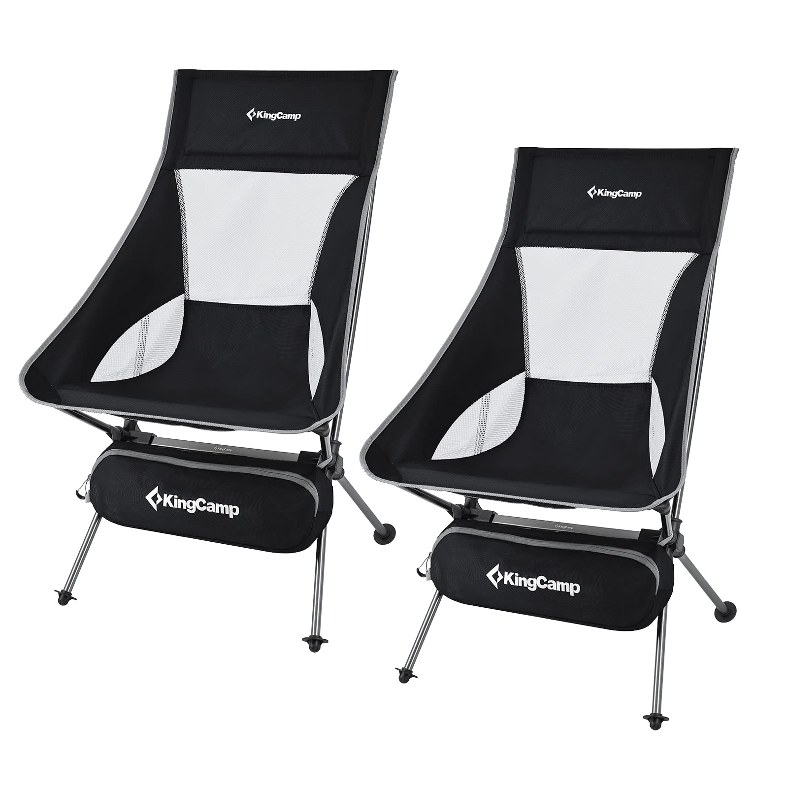 KingCamp Ultralight Compact Camping Chair - Portable Folding Chair Heavy Duty 330lbs Capacity, Extra Wide High Back Support for Adults - Perfect for Outdoor Travel, Backpacking, Hiking, Picnics, Beach, Festivals and Camping