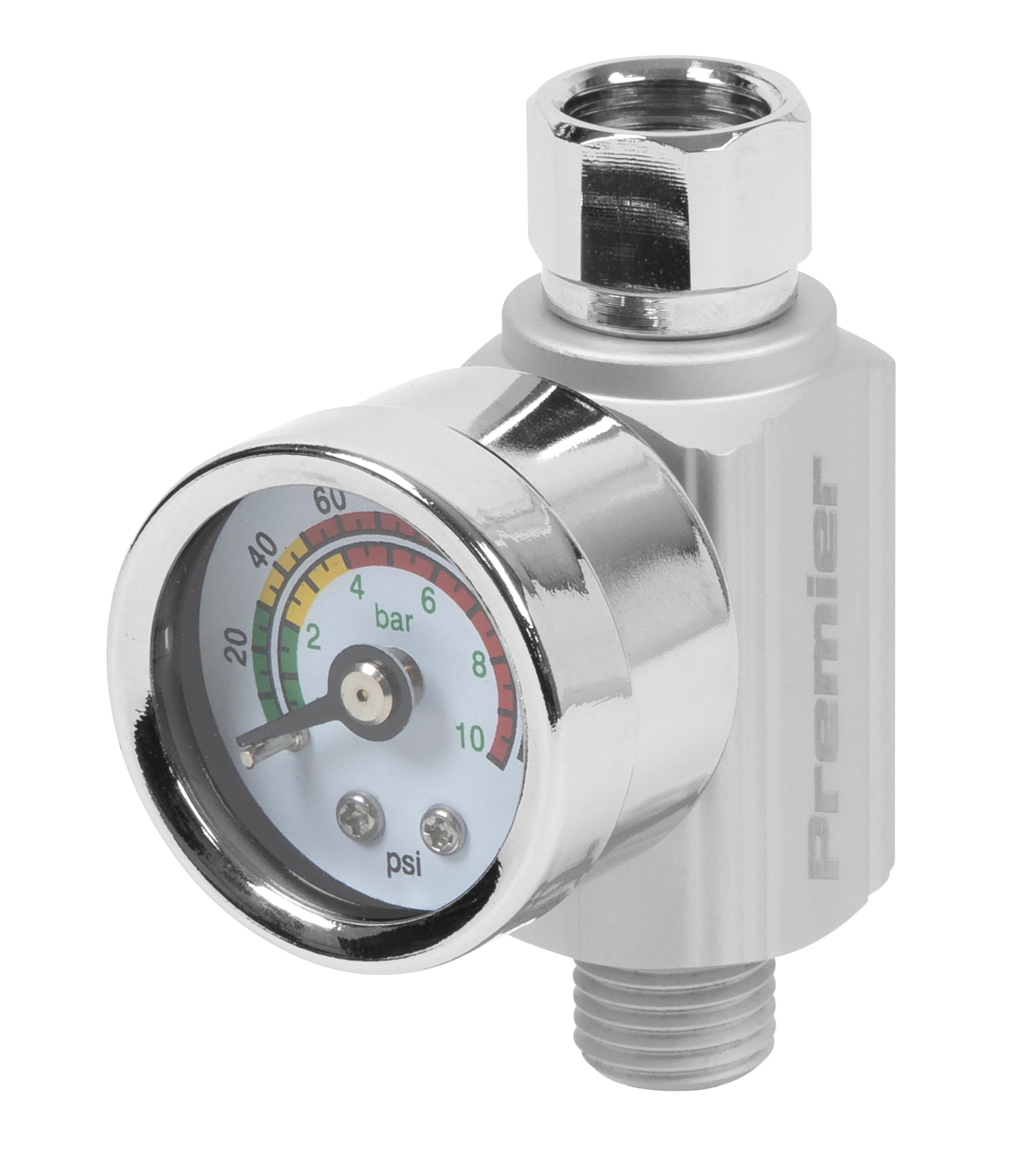 Sealey AR01 On-Gun Air Pressure Regulator & Gauge - Professional Pneumatic Tool Accessory for Painting, Nail Guns & Air Compressors