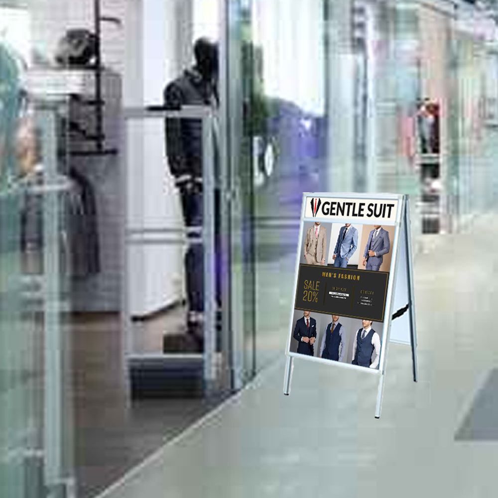 24x36 A-Frame Sign Holder - Customizable Message Header & Top Loading Frames for Indoor/Outdoor Use - Perfect for Restaurants, Retail Stores, and Events