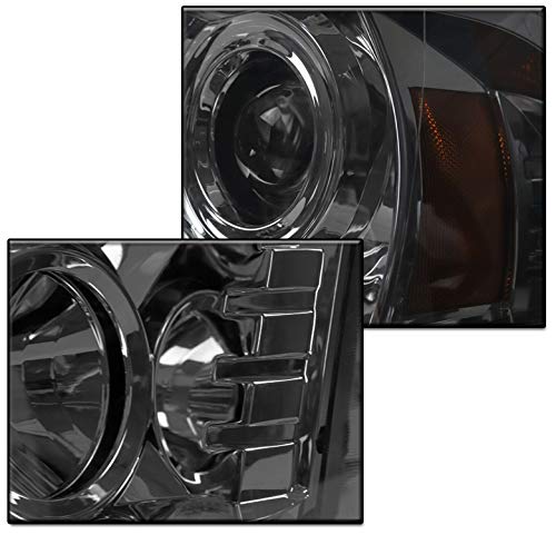 Smoke LED DRL Projector Headlights for 2013-2018 Ram 1500/2500/3500 - High Performance Replacement Headlamps with Daytime Running Lights - Perfect for Off-Roading & Night Driving