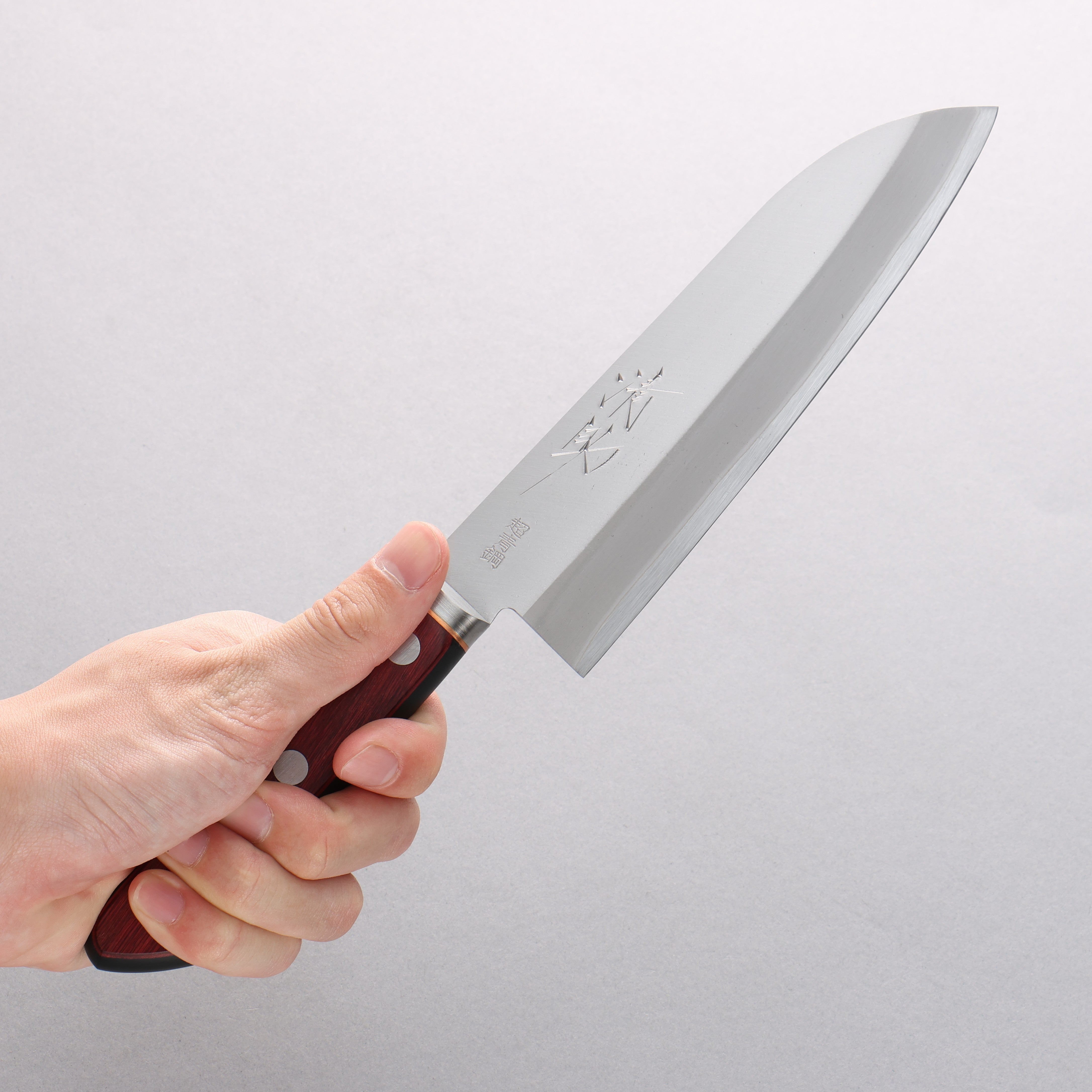 Premium Seisuke Blue Super Migaki Santoku Knife 170mm - Red & Black Pakkawood Handle - Japanese Chef Knife for Slicing, Dicing & Mincing - Perfect for Home Cooks & Professional Kitchens