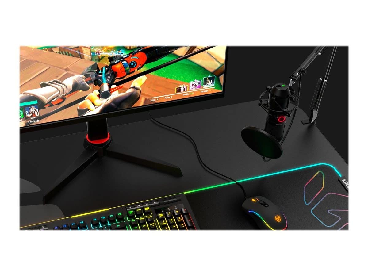 KROM Kit Microfono Streaming KAPSULE -NXKROMKPSL- Unidirectional Microphone with Dual Capsule Condensers, 3.5mm Audio, Shock Mount & Pop Filter - Perfect for Podcasting, Gaming & Live Streaming (Black)