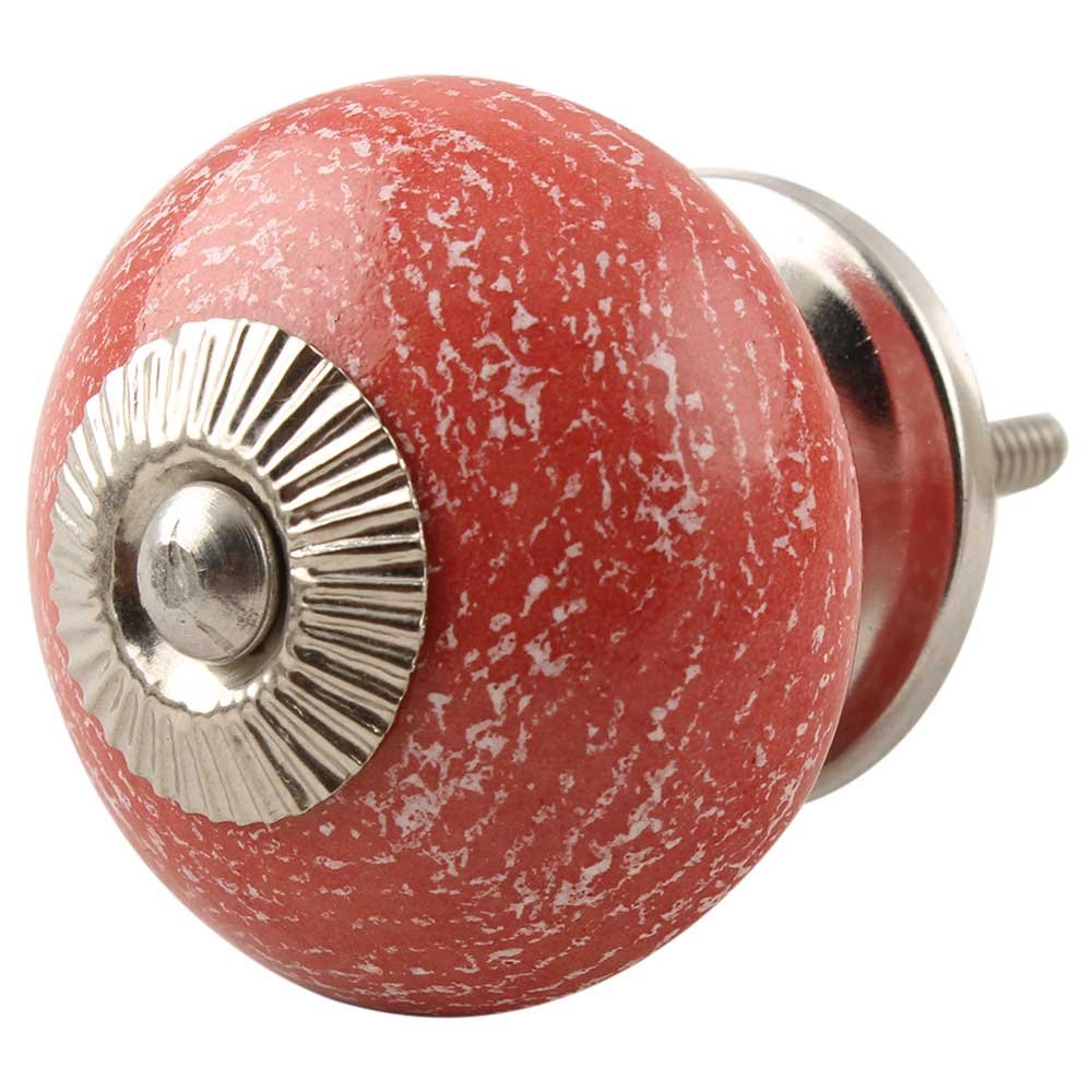 IndianShelf 6-Piece Floral Red Ceramic Drawer Knobs - Handcrafted Luxury Cabinet Hardware for Kitchen, Dresser & Furniture - Perfect for Home Decor & DIY Cabinet Upgrades