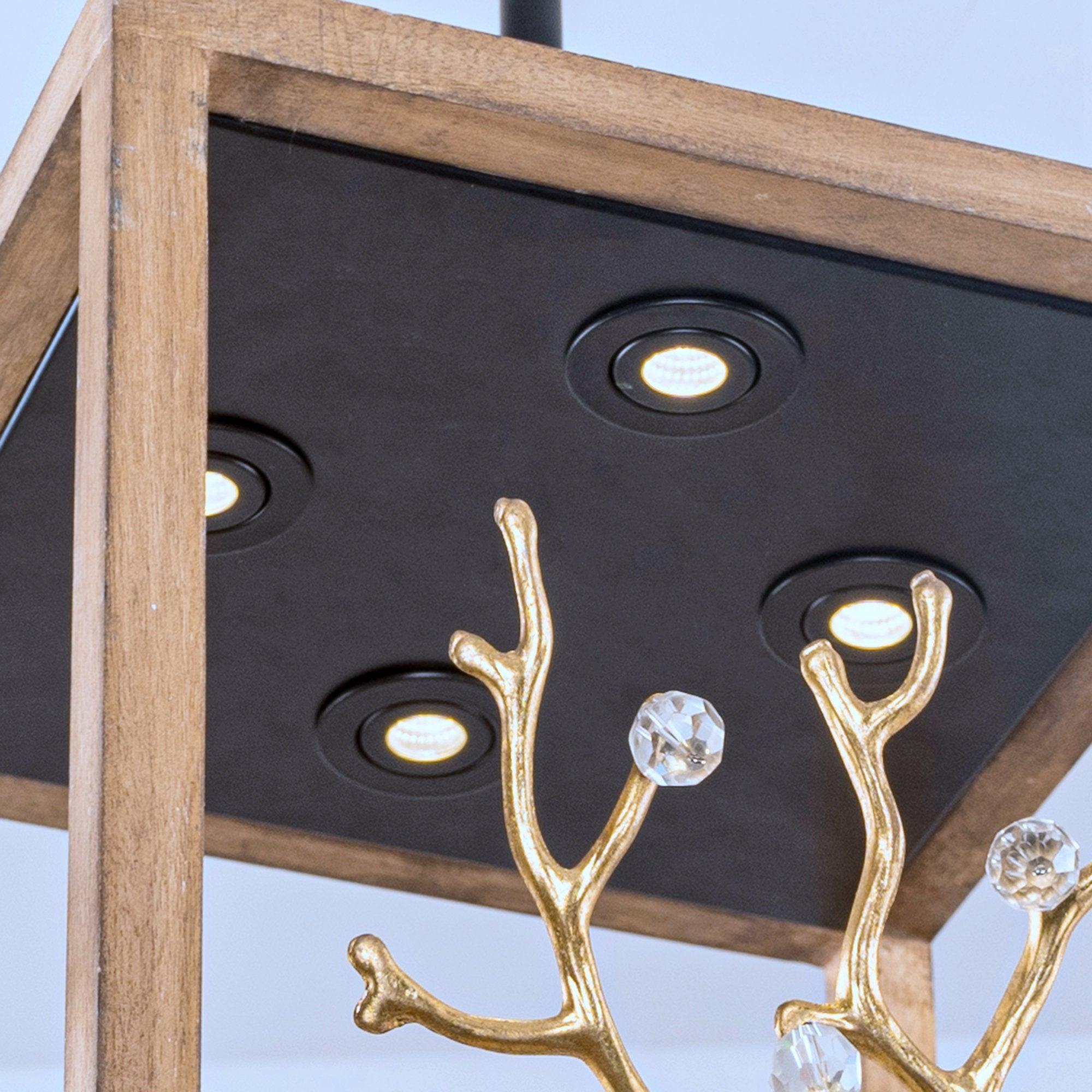Modern 4-Light Branch Chandelier - Elegant Pendant Lighting Fixture for Dining Room, Living Room, or Bedroom Ceiling Decor