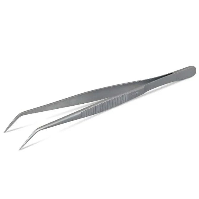 Precision Curved Extra Fine Tip Tweezers for Eyebrows, Splinters & Crafts - Professional Stainless Steel Beauty & First Aid Tool
