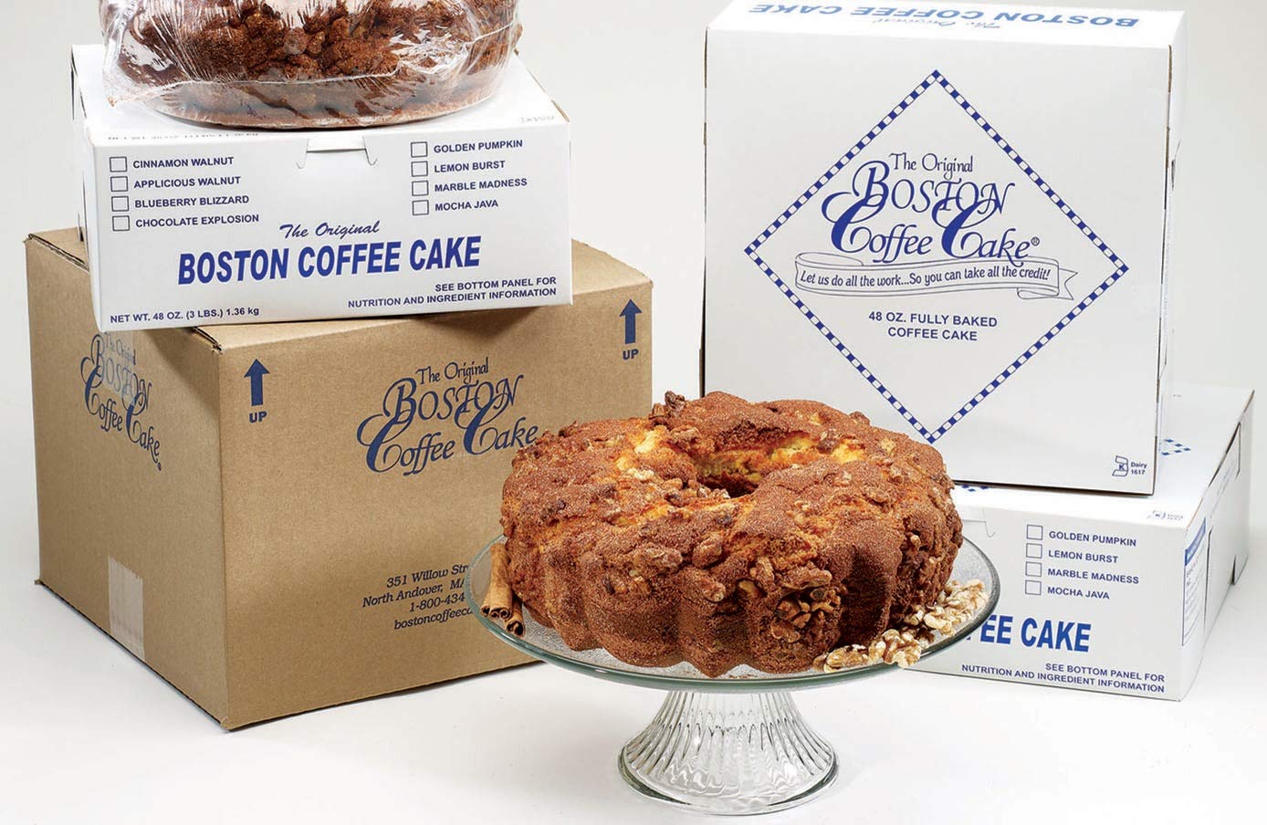 Bake N Joy Cinnamon Walnut Coffee Cake - 48oz (2 Pack) | Delicious Breakfast Pastry for Brunch, Office Snacks & Holiday Gatherings