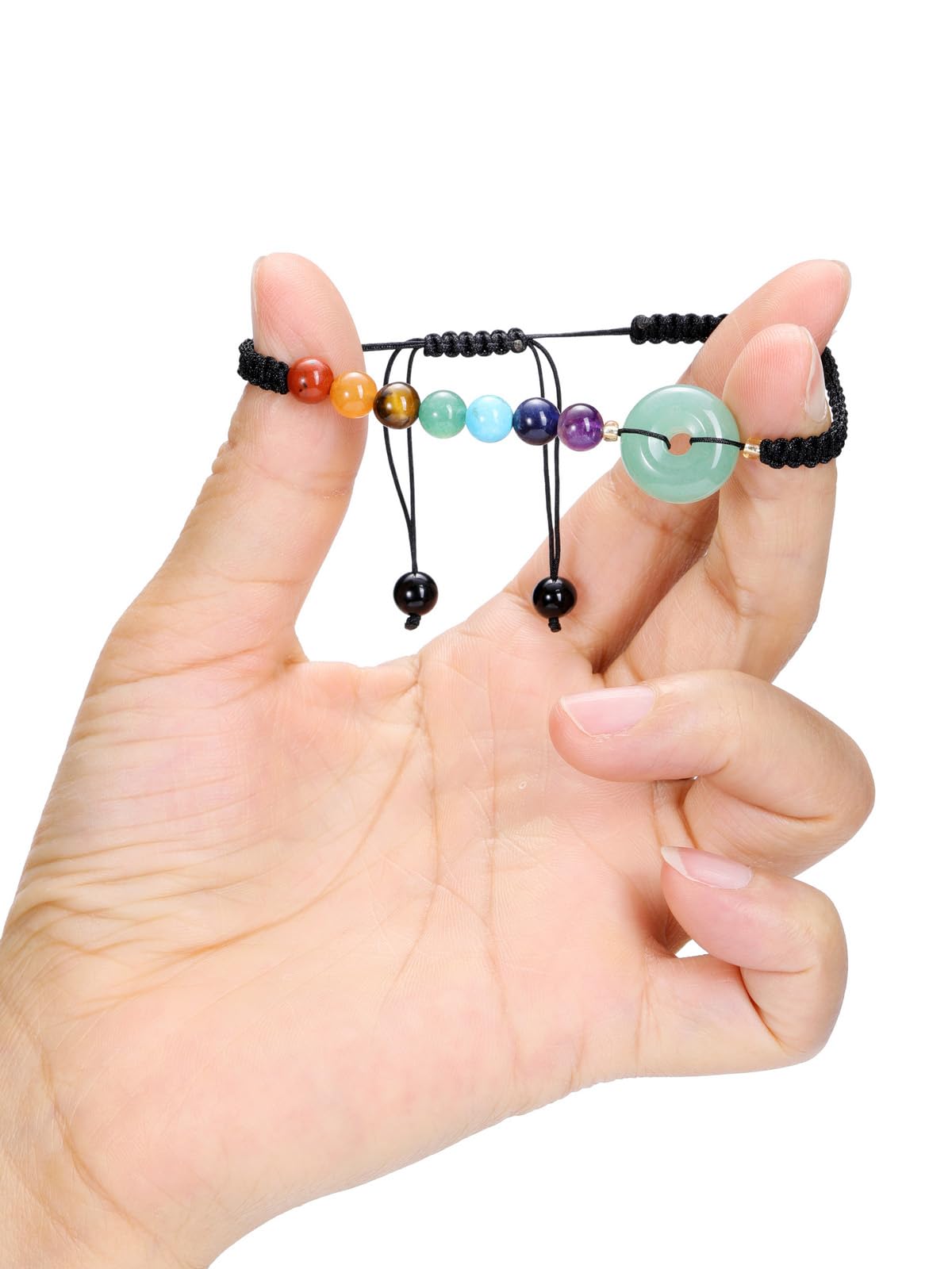 Jovivi Crystal Healing Bracelets for Women - 7 Chakra Beaded Donut Bracelet Set, Spiritual Jewelry Gifts for Meditation, Yoga & Positive Energy | Perfect for Daily Wear, Wellness Rituals & Mindful Gifting
