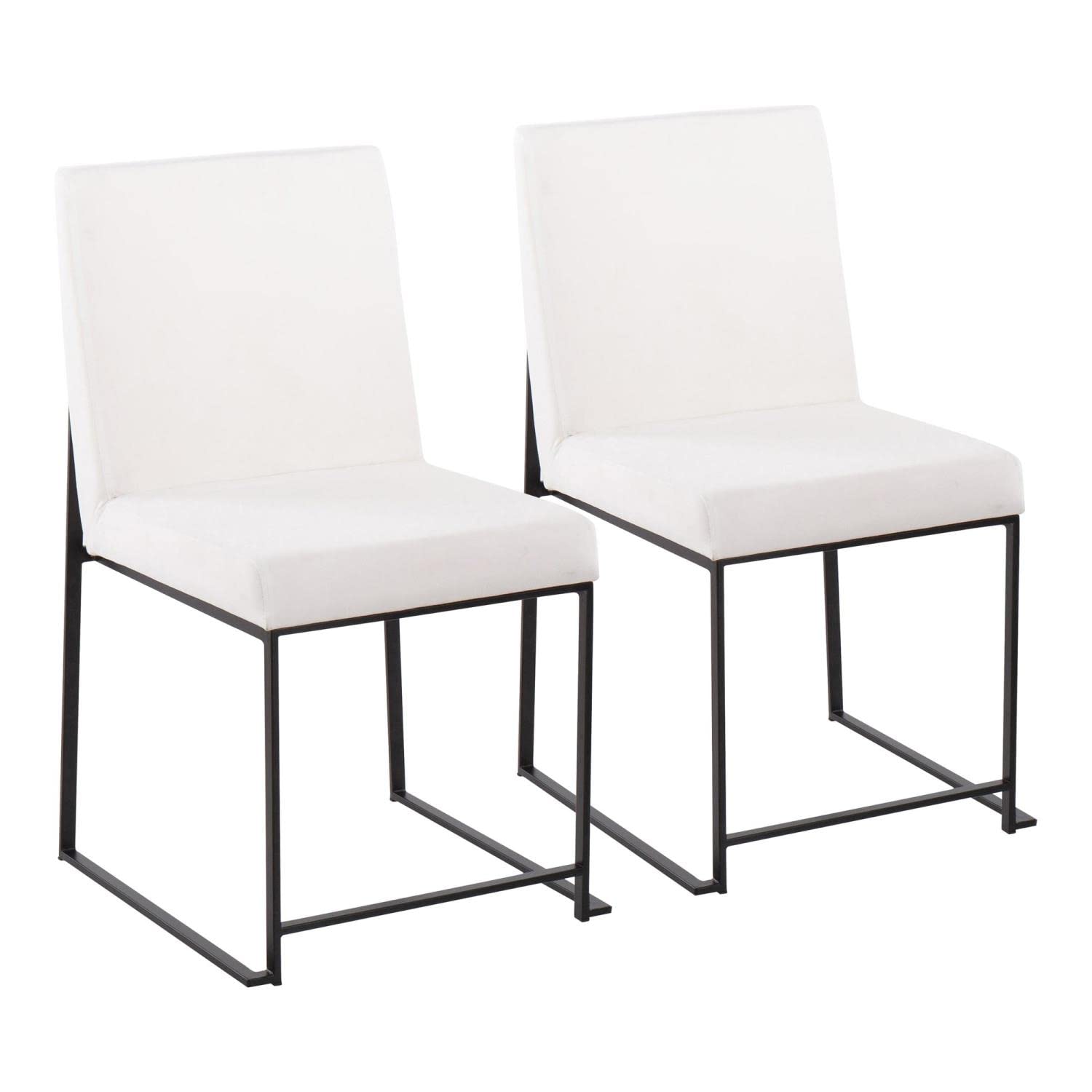 LumiSource High Back Fuji Dining Chair Set of 2 - Modern Upholstered Kitchen Chairs for Dining Table - Comfortable Contemporary Seating for Home, Restaurant & Office Use