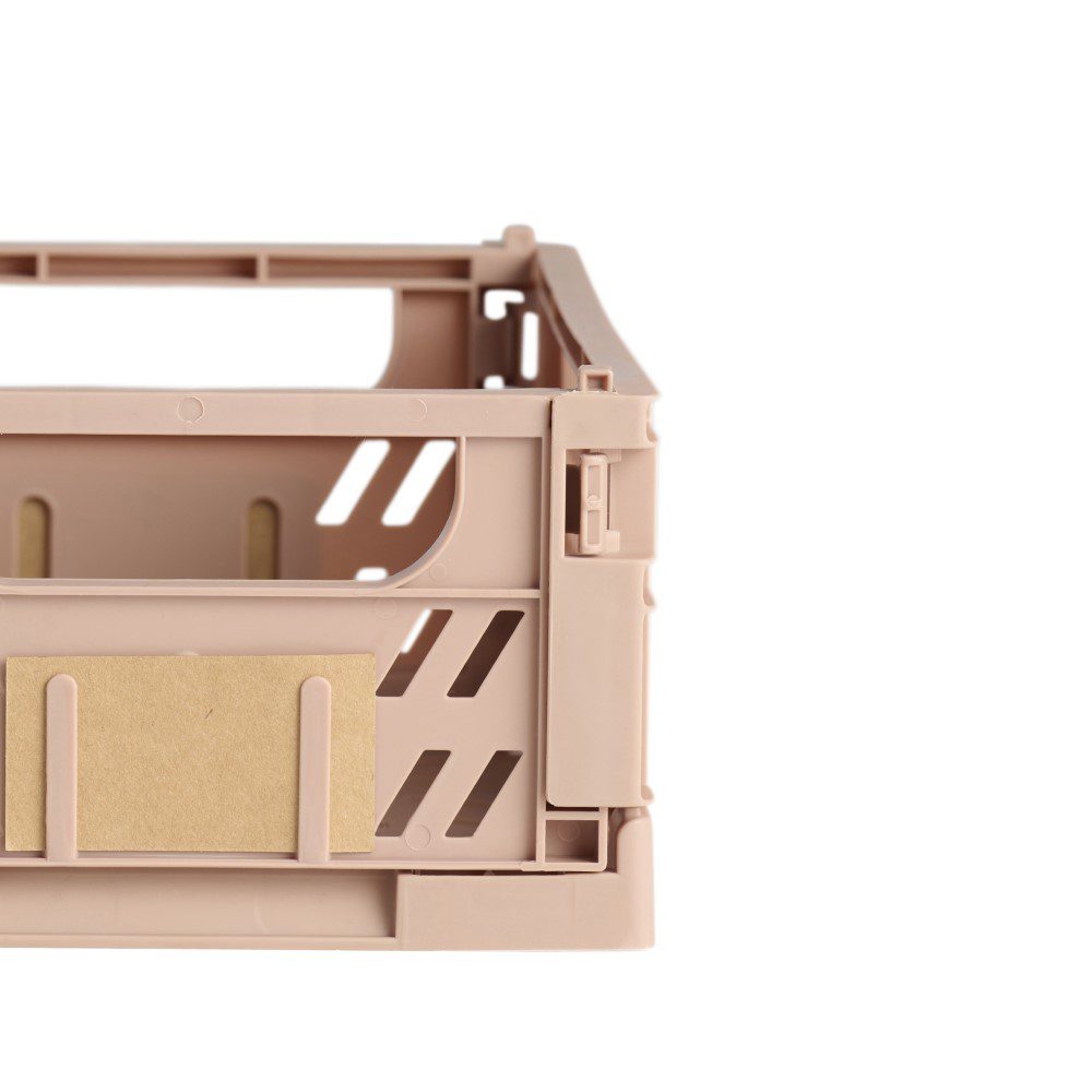 DESIGNSTUFF Slant Collapsible Storage Crate Set of 2 - Small 25x16cm, Tuscany Design - Perfect for Home Organization, Pantry Storage & Laundry Room