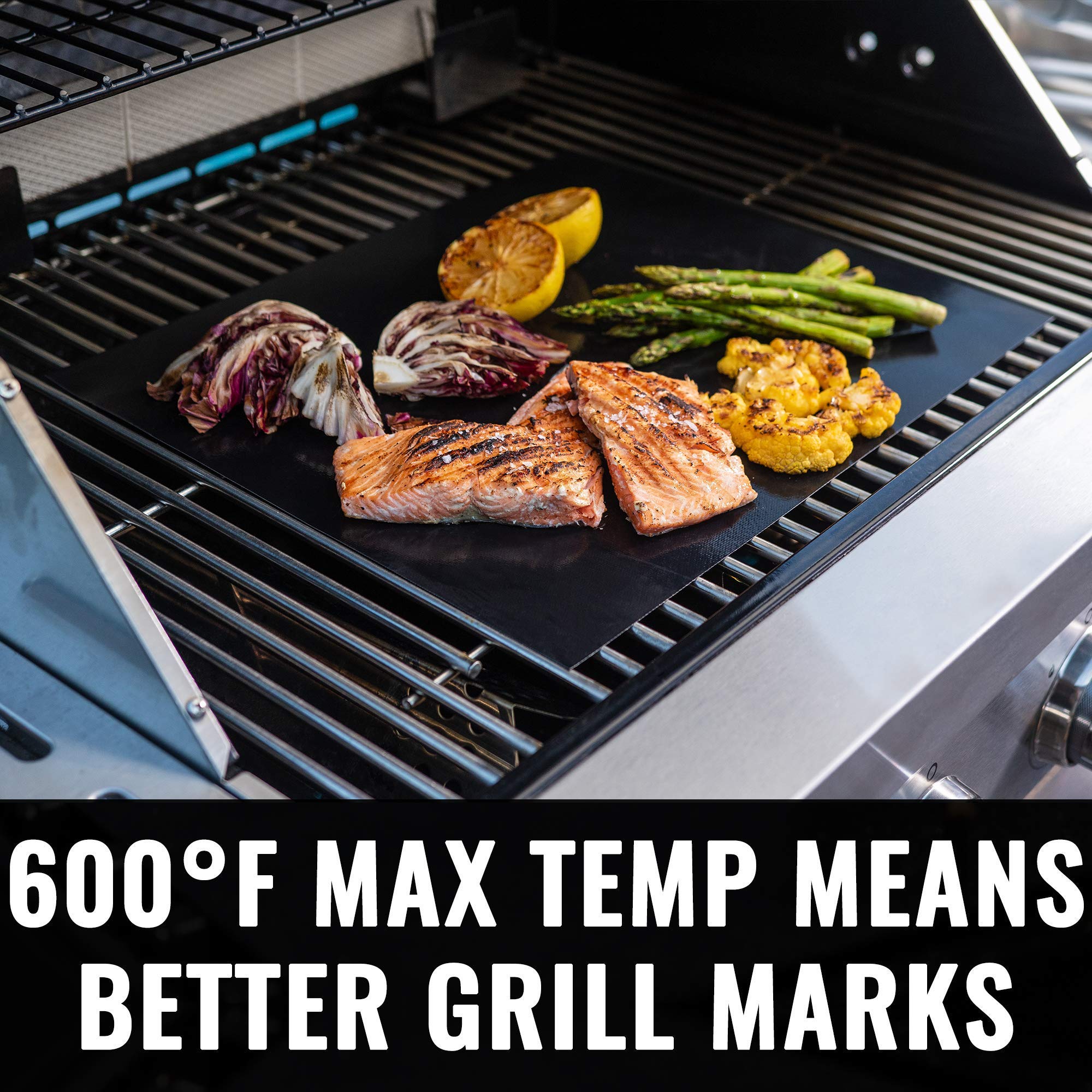 Grillaholics Essentials Heavy Duty Nylon Grill Brush & Non-Stick BBQ Grill Mat Set - Perfect for Outdoor Grilling, Backyard BBQs, and Camping Cooking Accessories