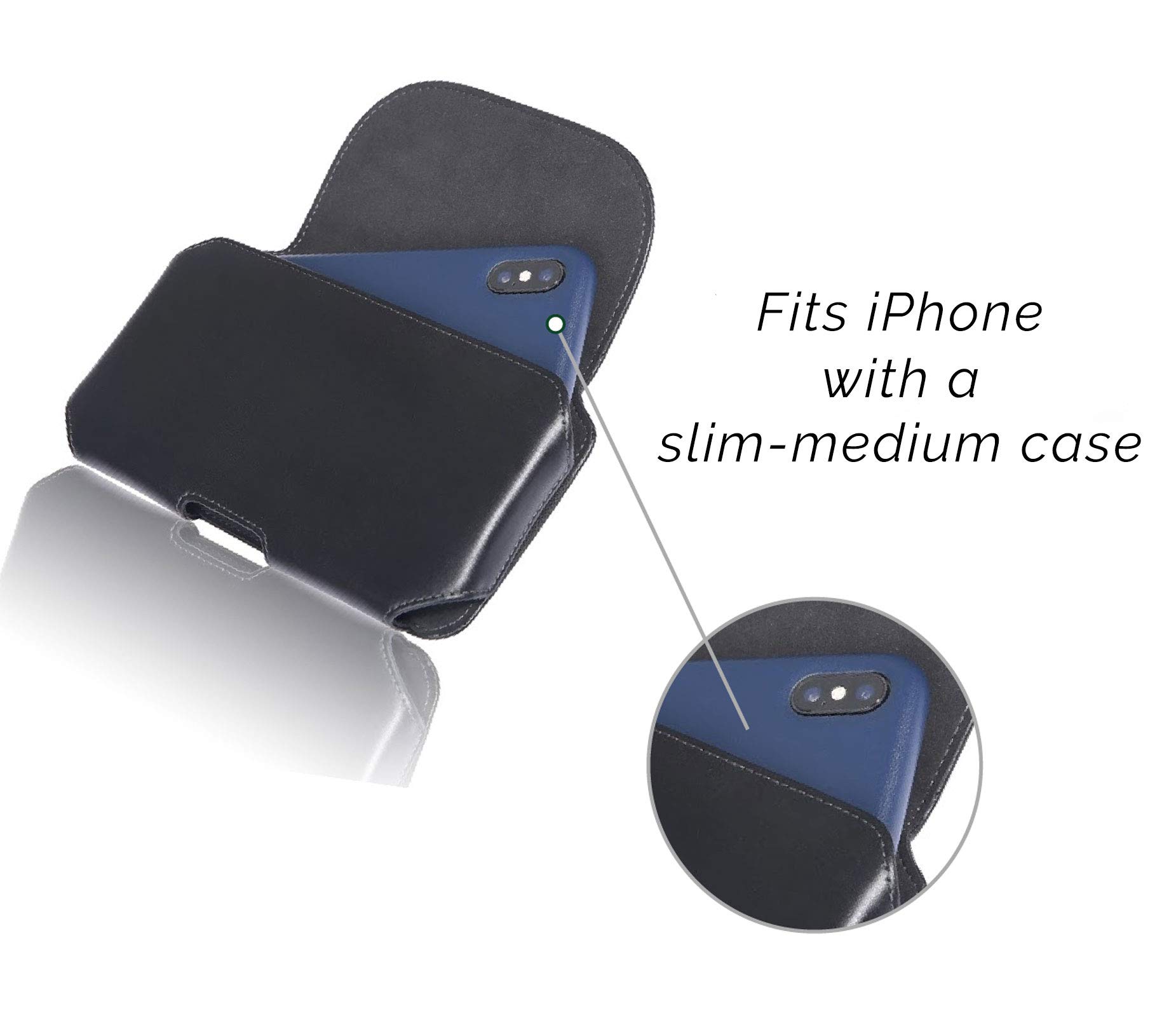 Premium Genuine Leather Holster Case with Belt Clip for iPhone 16 Plus/Pro Max, 15 Plus/Pro Max, 14 Pro Max & 13 Pro Max (6.7