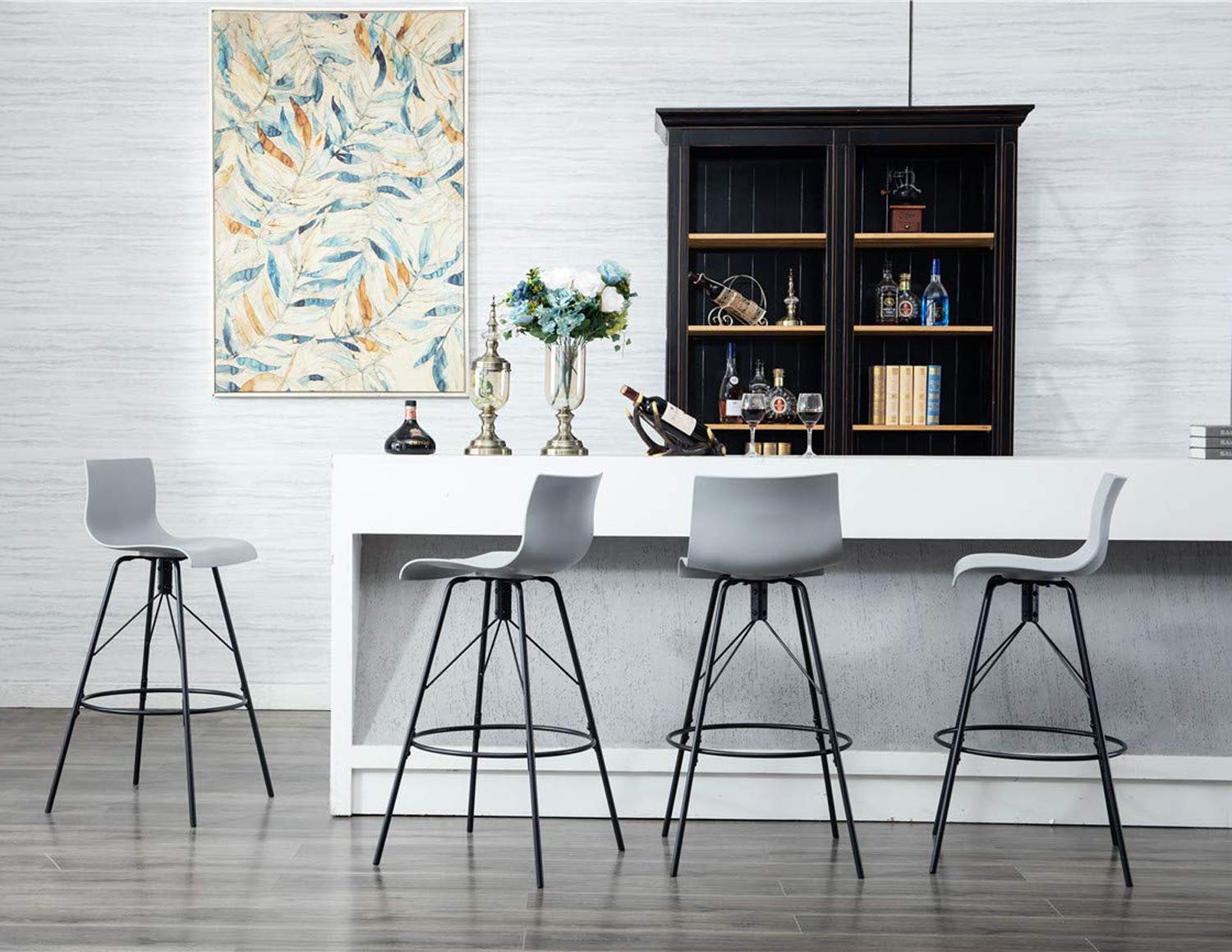 Awonde Swivel Bar Stools Set of 4 - Modern 30