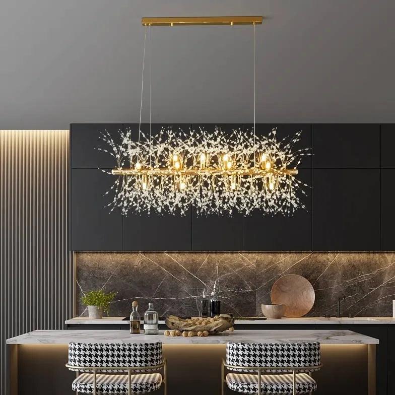 Modern LED Pendant Light in Firework Design - Elegant Ceiling Lighting Fixture for Living Room, Dining Room, and Bedroom Decor