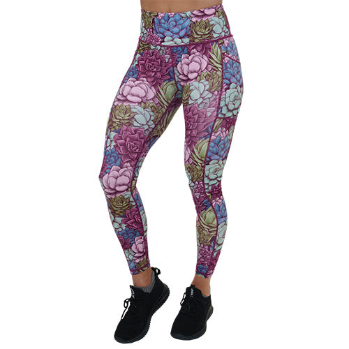 Succa For Plants Leggings - Women's Floral Yoga Pants for Workouts, Lounge & Casual Wear | Perfect for Gym, Running, Travel & Everyday Comfort