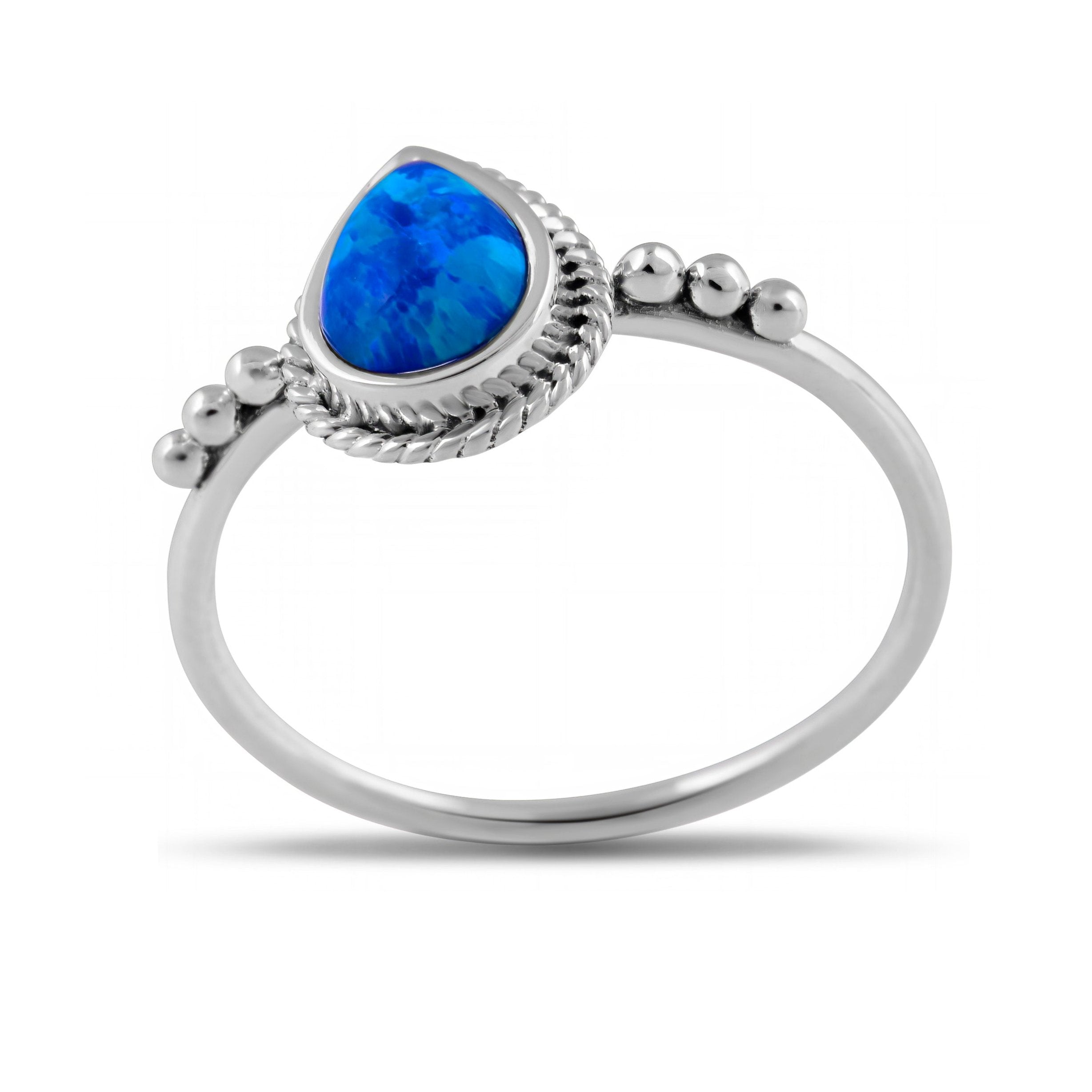 Rejoice Blue Opal Ring - Sterling Silver Women's Jewelry for Everyday Wear & Special Occasions | Perfect Gift for Birthday, Anniversary & Valentine's Day