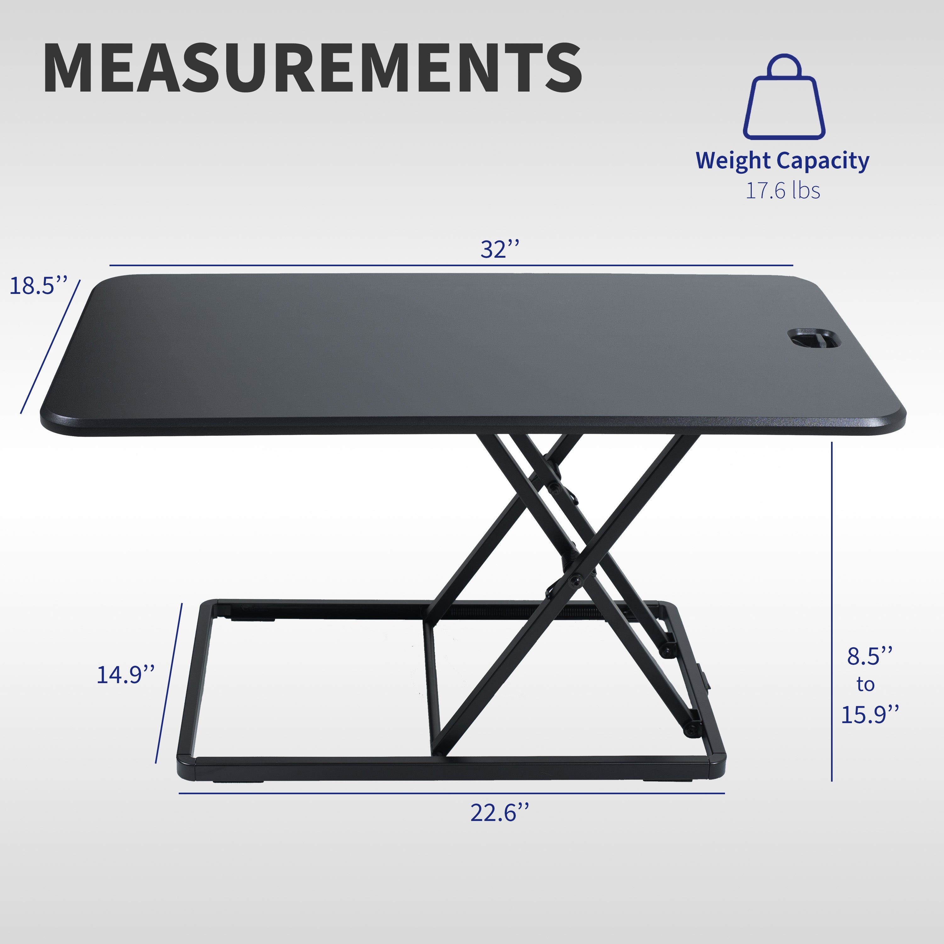 Adjustable Single Top Standing Desk Converter - Ergonomic Riser for Home & Office Workspace - Perfect for Laptop & Monitor Setup