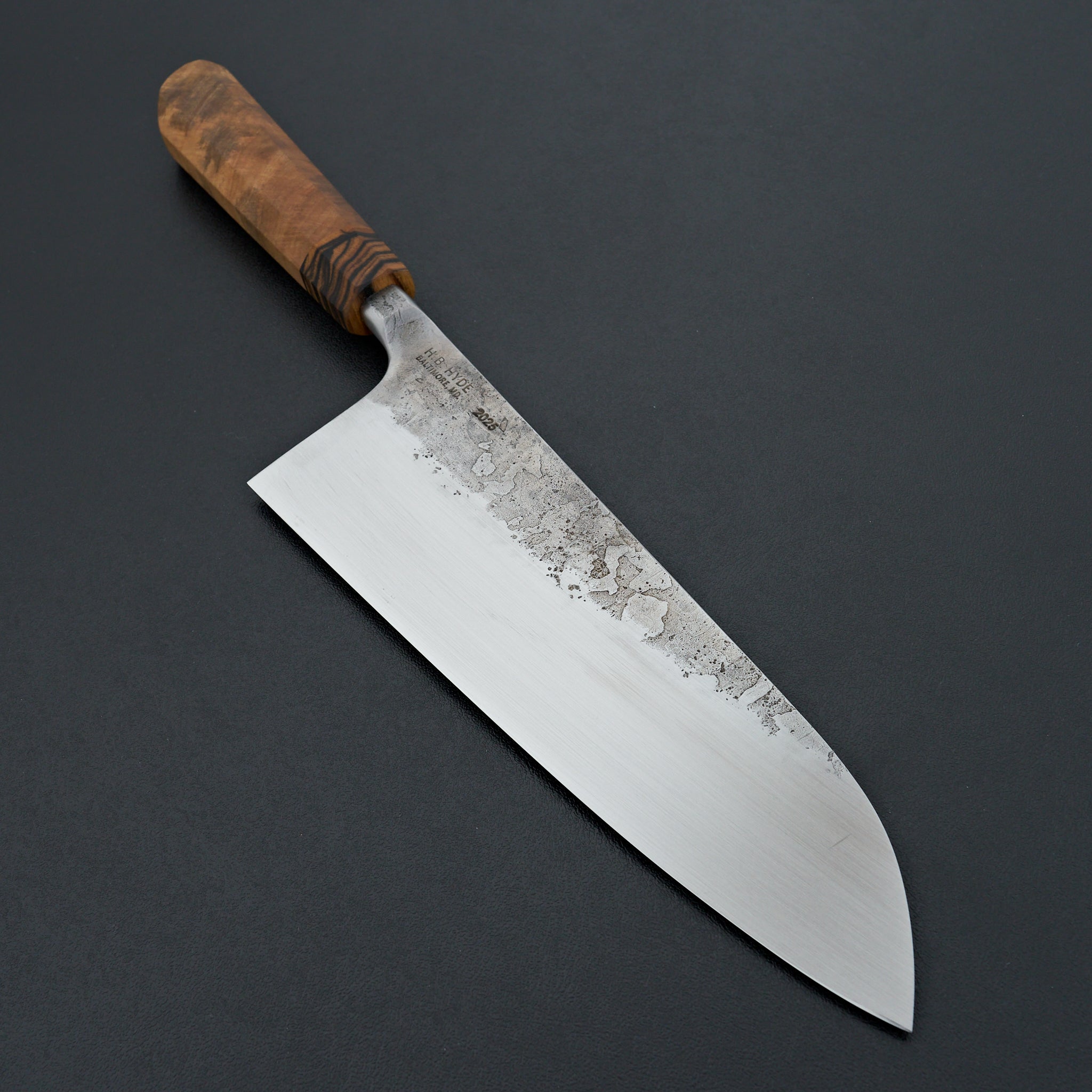 Premium Hyde Handmade Spalted Maple Tall Chef Knife 208mm - Professional Kitchen Knife for Chefs, Home Cooking & Meat Cutting