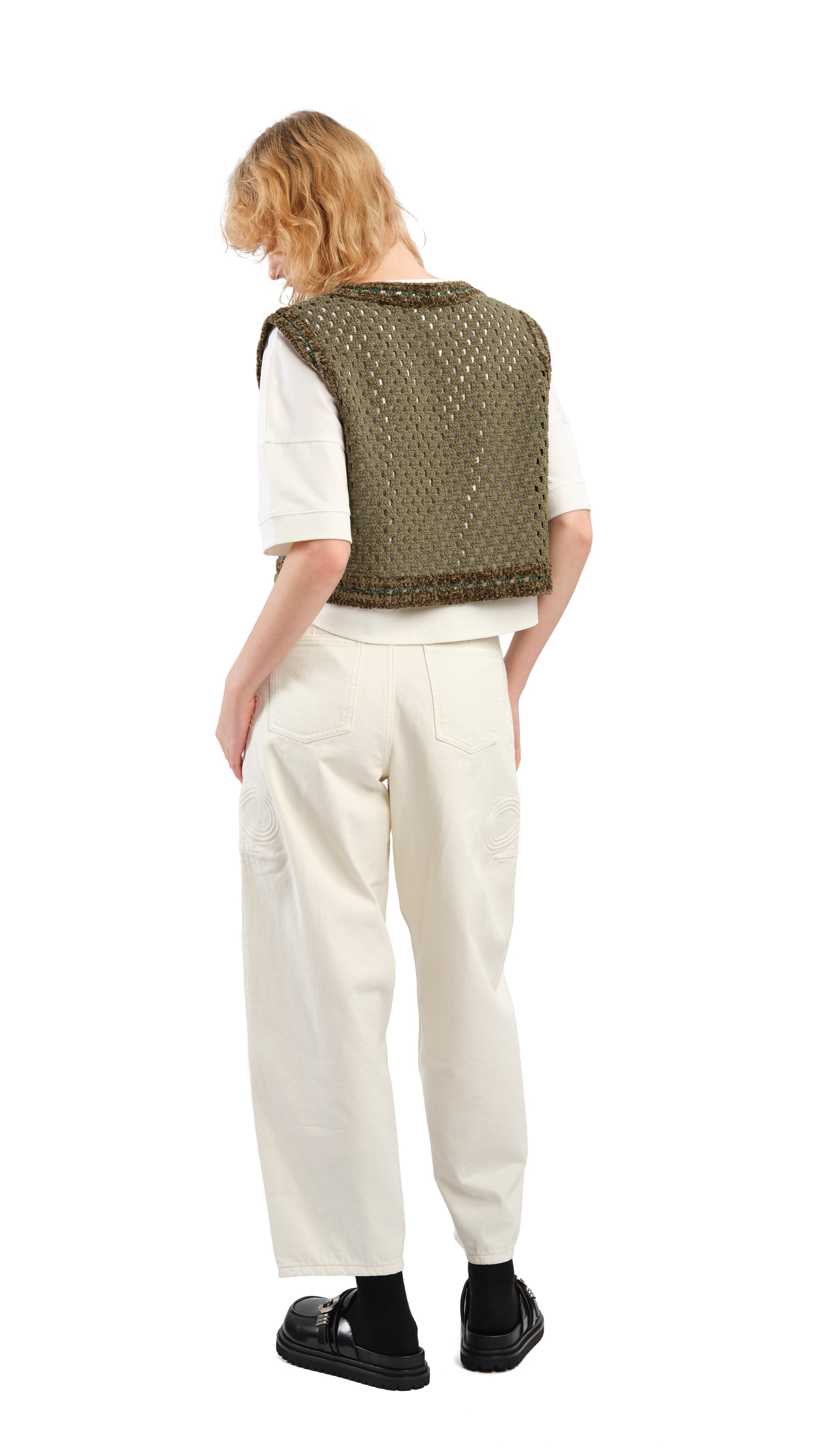 Selk'Nam Graphic Crochet Vest for Women - Stylish Handmade Knit Sweater Vest - Boho Chic Fashion Top for Fall & Winter - Perfect for Layering, Casual Outfits, and Festival Wear