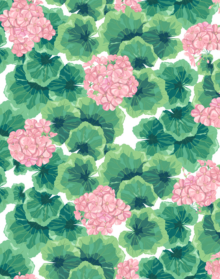 Nathan Turner Pink Geranium Wallpaper - Floral Peel and Stick Wallpaper for Bedroom, Living Room, and Nursery Decor