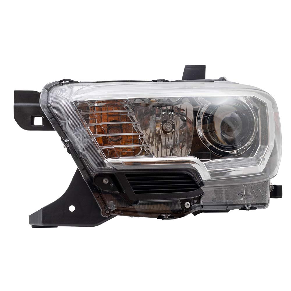 2016-2023 Toyota Tacoma Left Driver Side Halogen Headlight Assembly with LED DRL - Brock Aftermarket Replacement Compatible with Halogen Fog Lights - Perfect for Night Driving & Off-Road Adventures