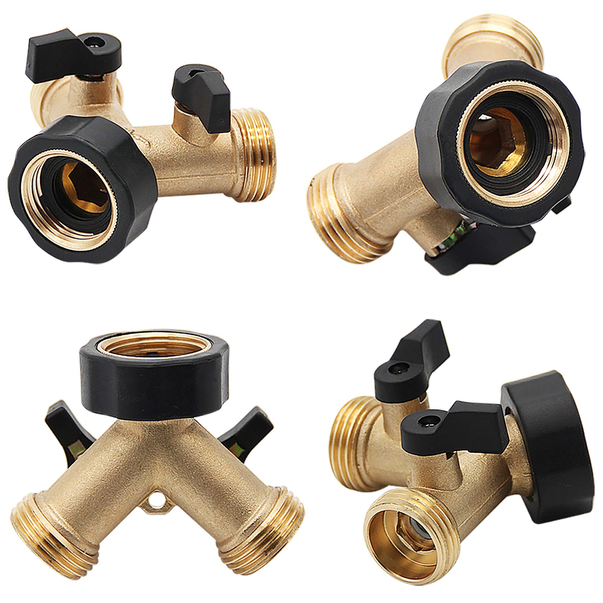 2-Way Brass Hose Splitter - 3/4