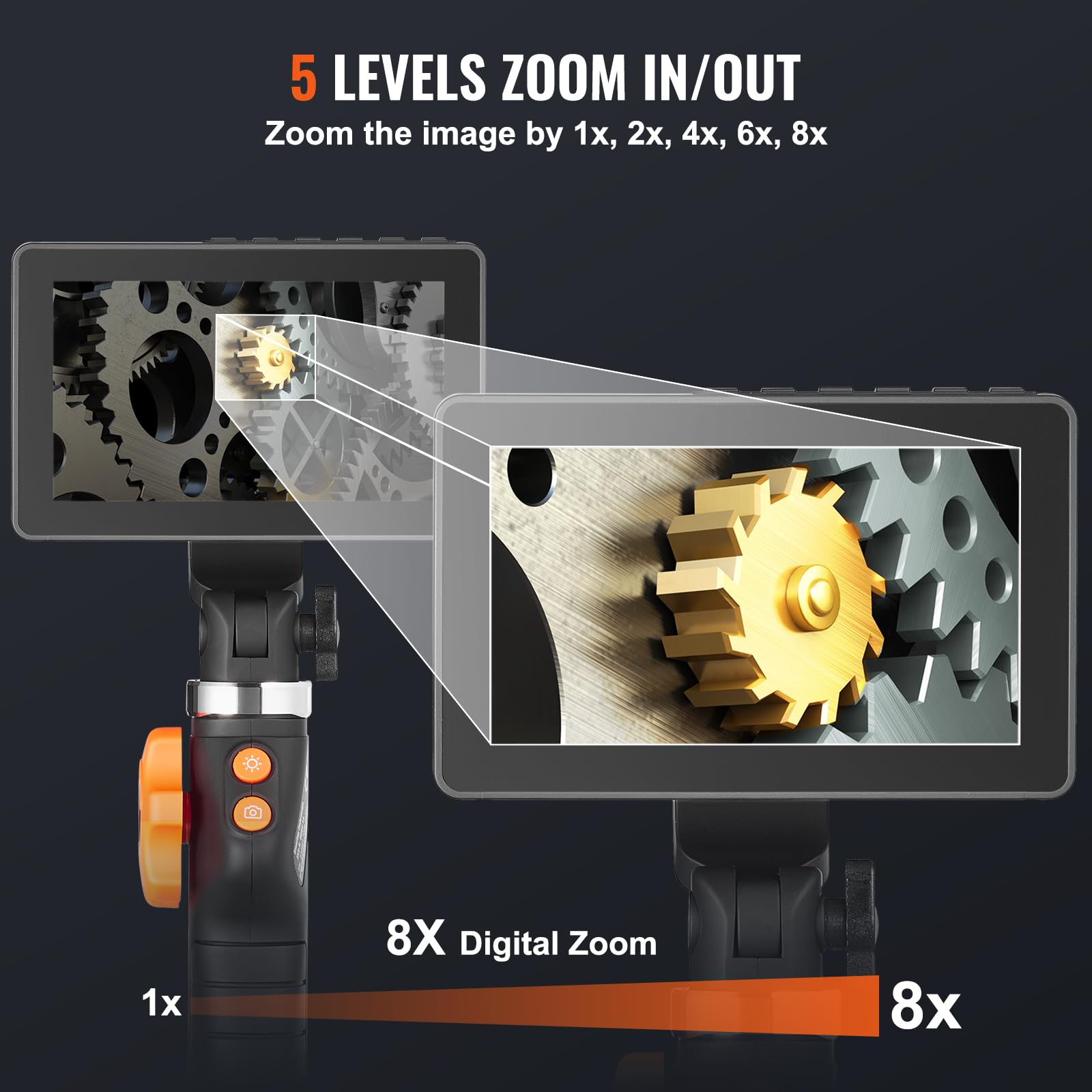 VEVOR 6.4mm Articulating Borescope Camera with 8 LED Lights - 5