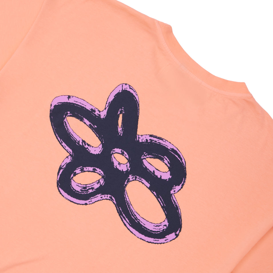 Dbe Ss Tee Peach Nectar - Women's Floral Print T-Shirt for Casual Wear & Summer Outfits