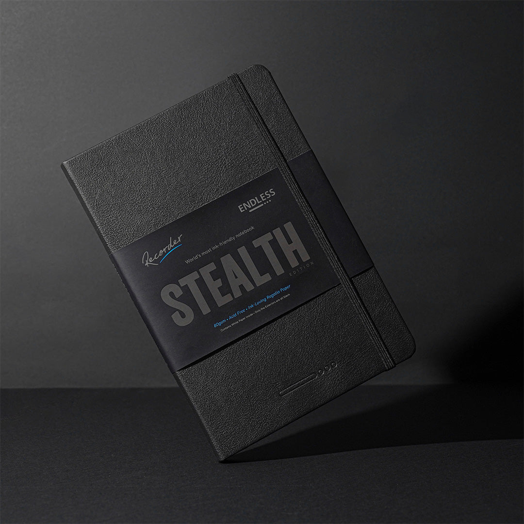 Endless Stealth Recorder Special Edition Black A5 - Mini Voice Recorder with Clear Audio, Perfect for Lectures, Meetings & Secret Recording | Portable & Discreet Design for Professionals & Students