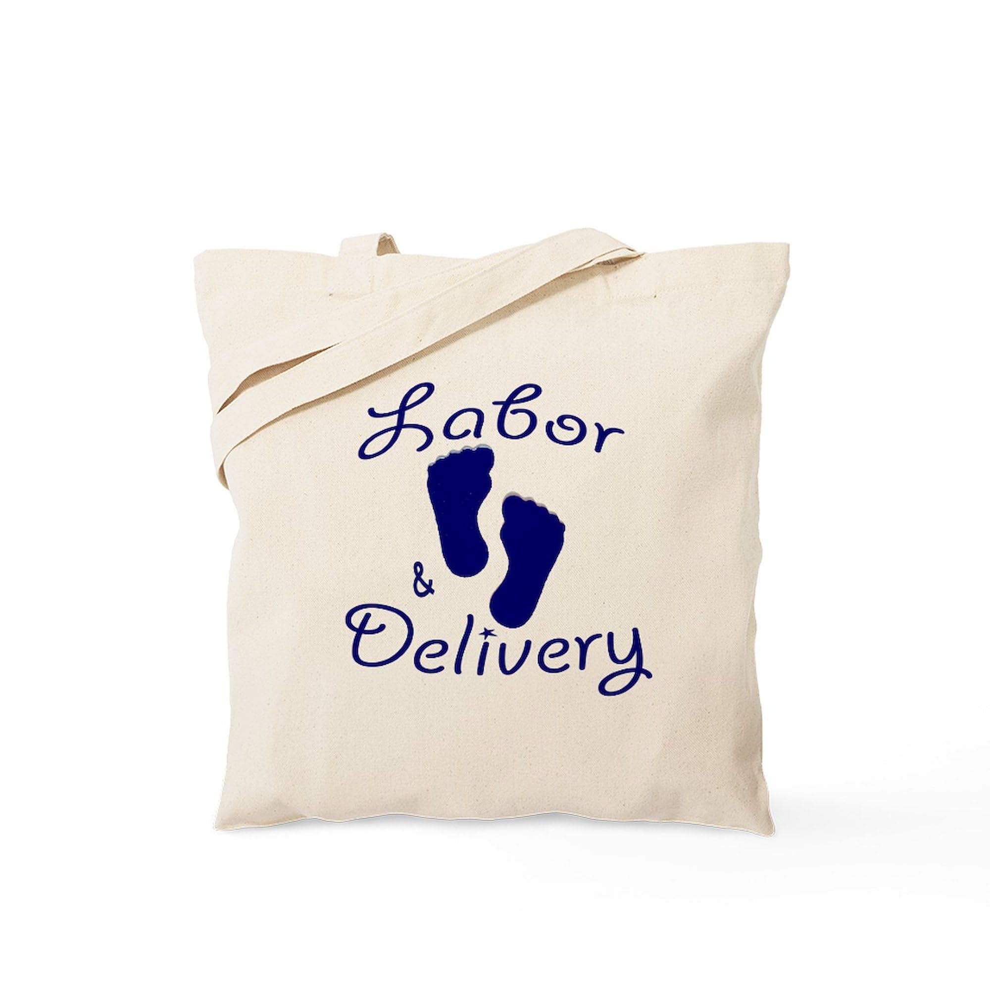 Labor & Delivery Tote Bag - Natural Canvas Reusable Shopping Bag for Hospital, Baby Shower & Everyday Use | Eco-Friendly Grocery Tote