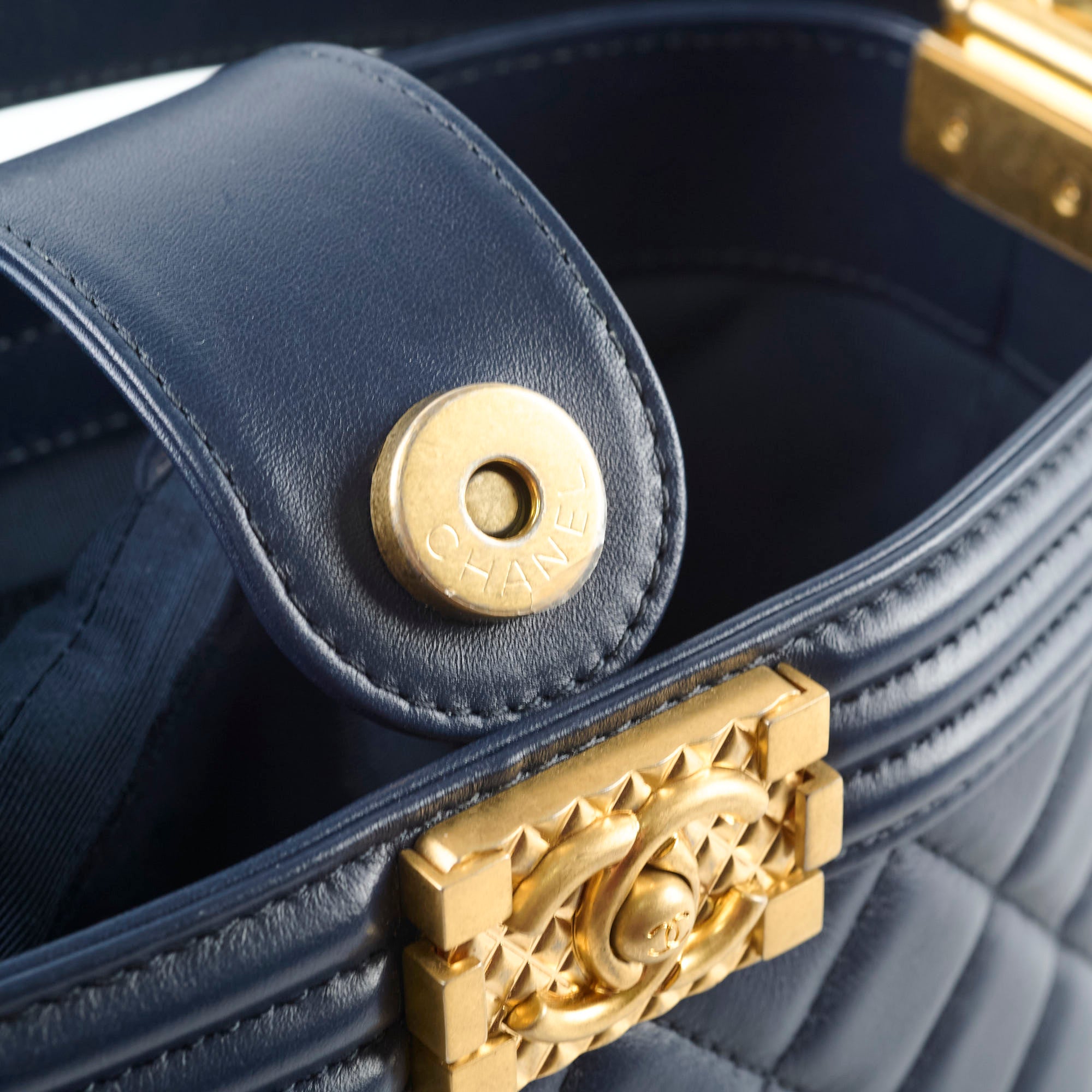 Chanel Boy Bucket Bag in Navy Blue - Luxury Designer Handbag for Women | Perfect for Everyday Use, Work & Special Occasions