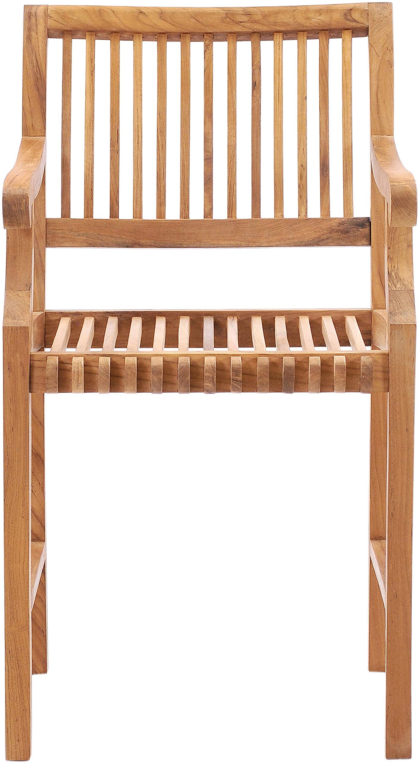 Premium Solid A-Grade Teak Wood Outdoor Patio Counter Stool with Arms - Weather-Resistant Garden, Poolside & Bar Seating Furniture for Backyard, Deck & Restaurant Use
