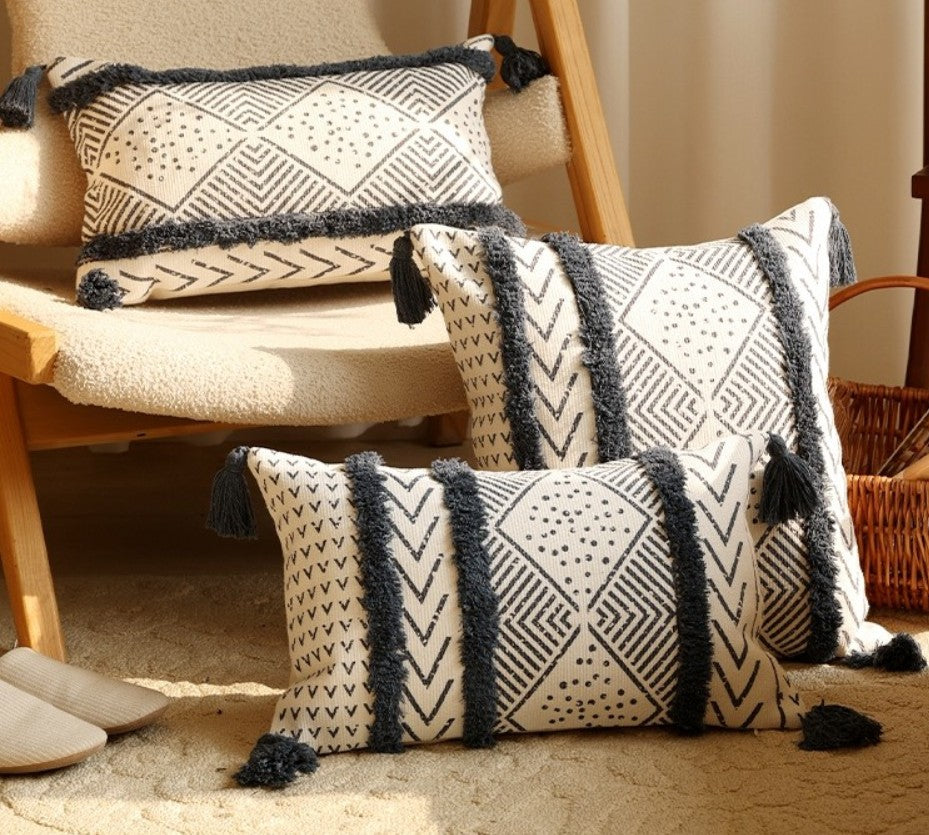 Bohemian Geometric Modern Decorative Sofa Pillow Covers - Oriental Square Throw Pillows for Couch, Living Room & Dining Room Decor - Perfect for Home, Office, and Wedding Decorations